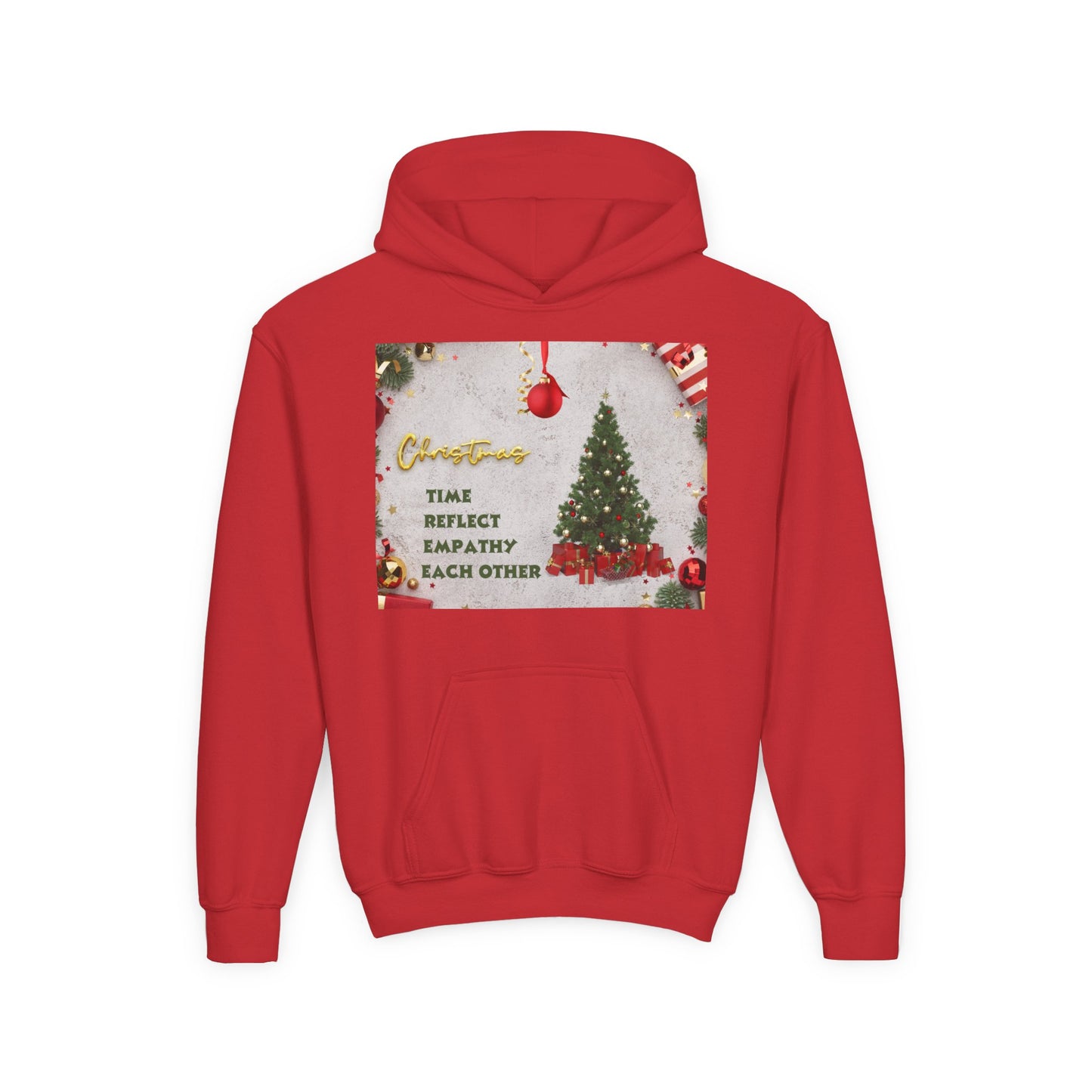 Youth Hooded Sweatshirt - Christmas Cheer, Cozy Holiday Gift, Festive Sweatshirt for Kids, Seasonal Wear, New Year Celebration