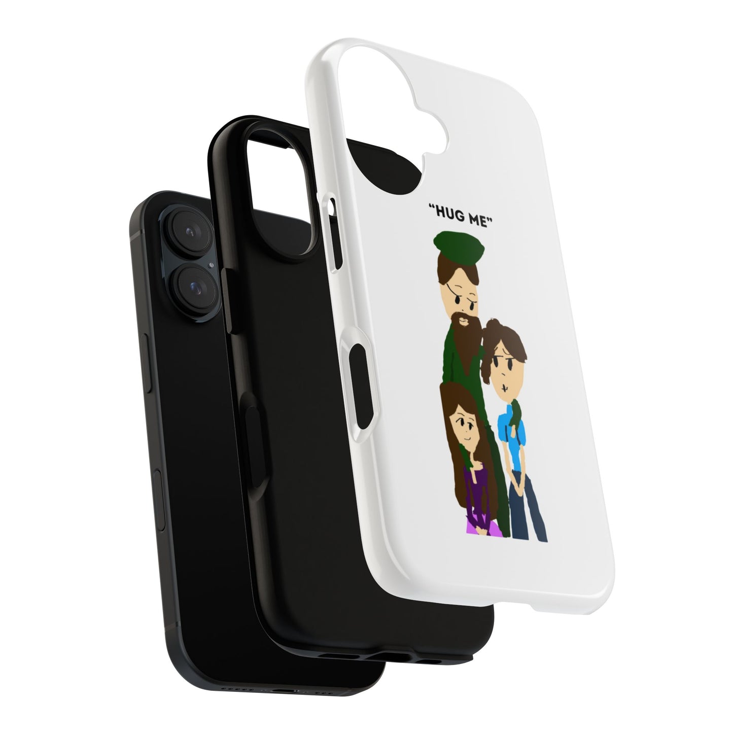 ISAAC IDYER ARTS Cute Hug Me Phone Case, Tough Phone Cover, Family Love Gift, Cartoon Design Case, Fun Accessory for Friends and Family