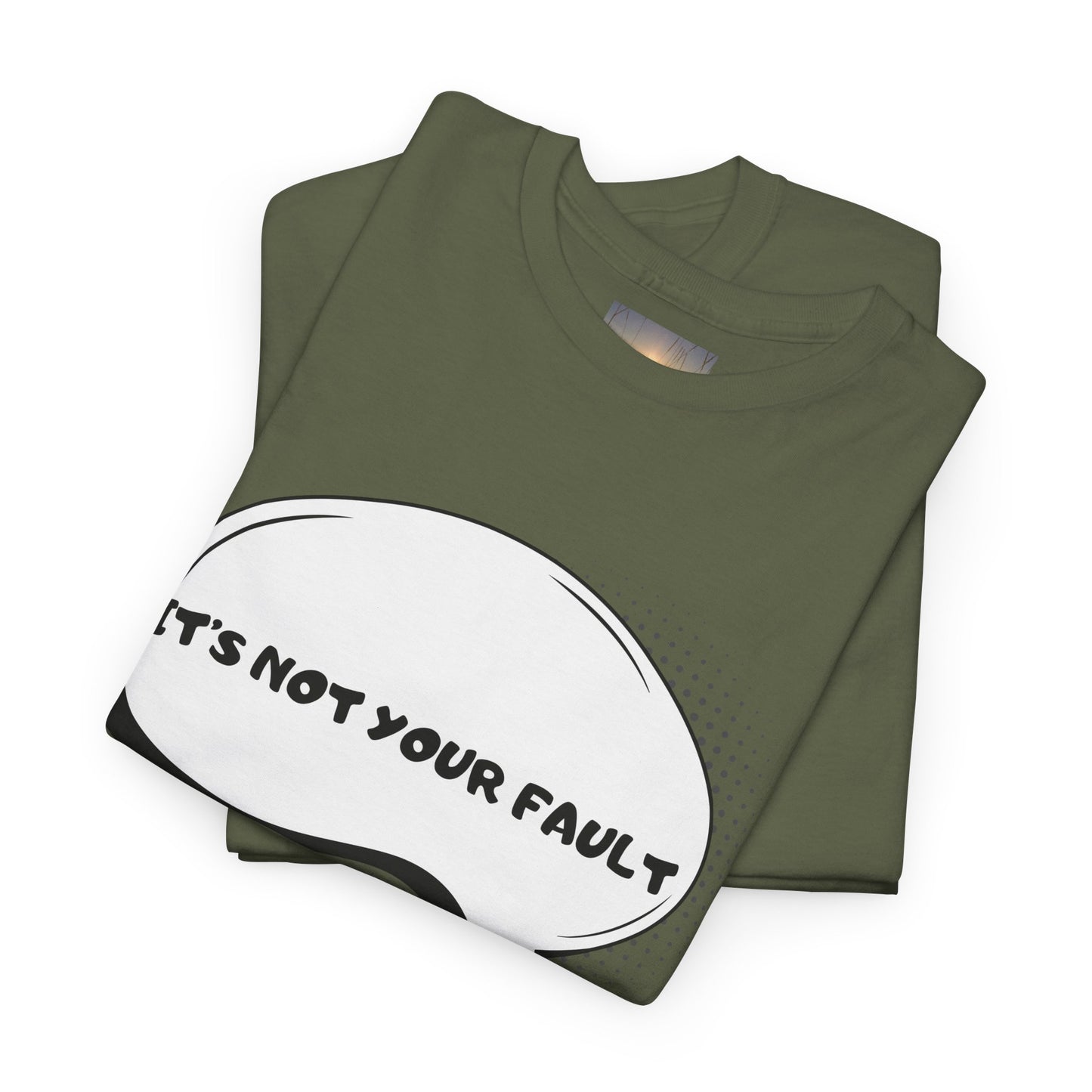 Graphic Tee — "It's Not Your Fault" Comic-Style Pointing Design