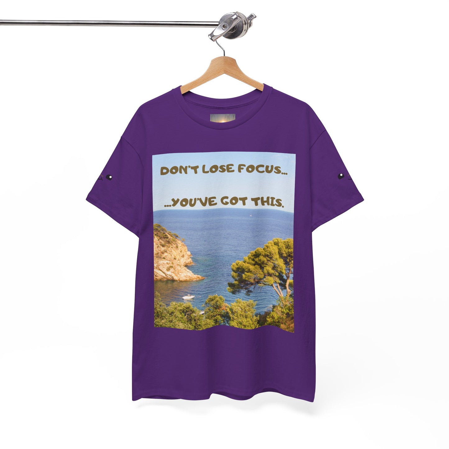Motivational Tee — "Don't Lose Focus, You've Got This" Beach Graphic