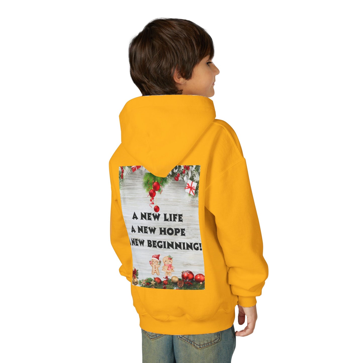 Youth Hooded Sweatshirt - Christmas Cheer, Cozy Holiday Gift, Festive Sweatshirt for Kids, Seasonal Wear, New Year Celebration