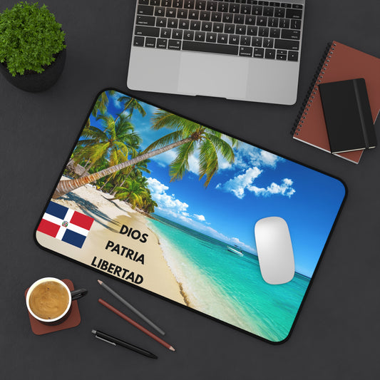 Dominican Republic Tropical Paradise Desk Mat - Beach Office Decor, Inspirational, Gift for Travel Lovers, Summer Vibes, Home Office Accessory