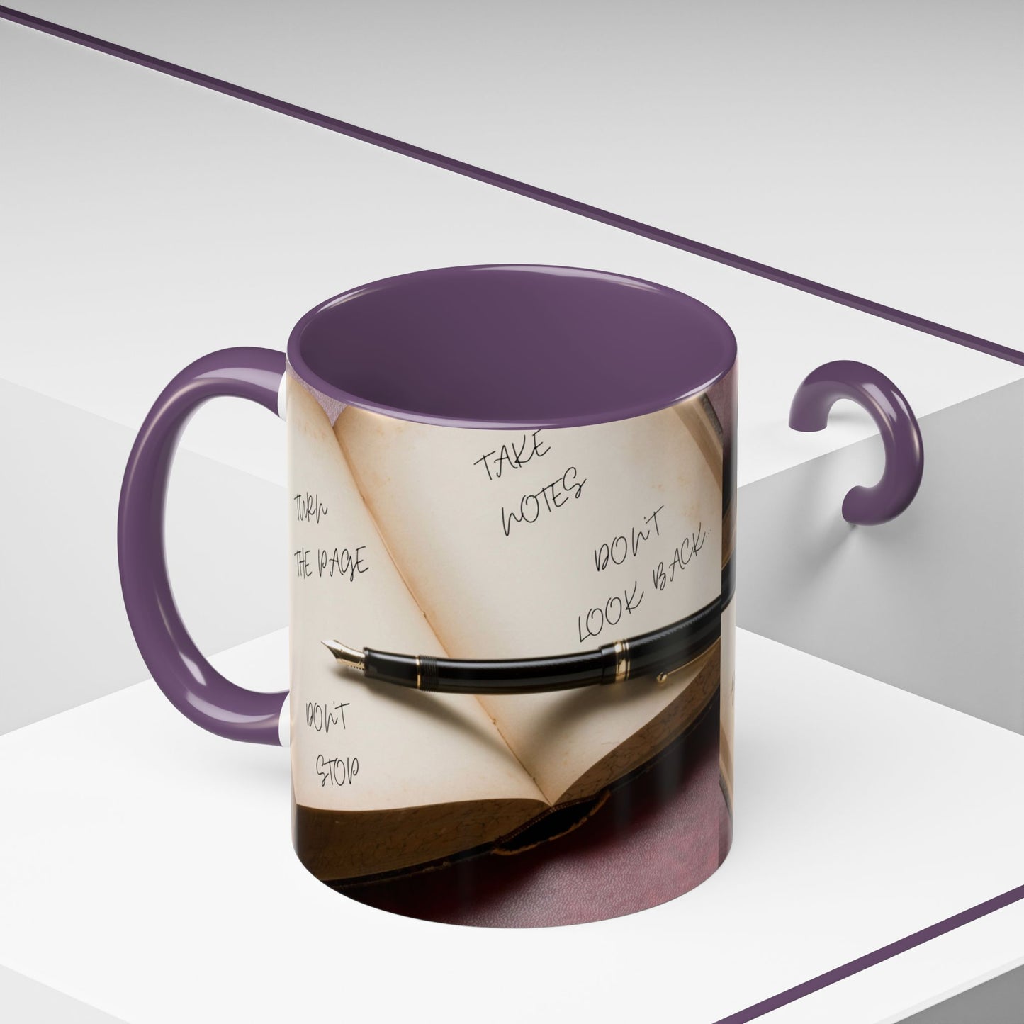 TURN THE PAGE NO TE DETENGAS Inspirational Accent Coffee Mug - Motivational Quotes, Perfect for Home or Office, Gift for Friends, Encouragement, Self-care