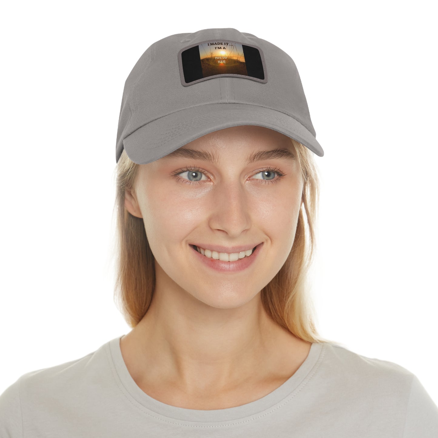 I MADE IT I'M A NEW ME  Hat with Leather Patch (Rectangle)