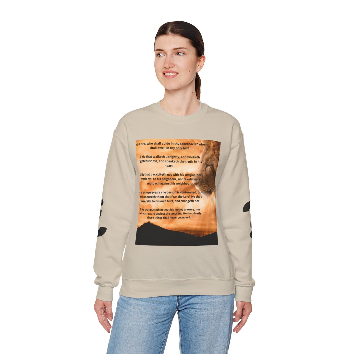 PSALM 15 Lion Crewneck Sweatshirt, Motivational Top for Animal Lovers, Gift Idea for Birthdays, Cozy Apparel for Everyday [...]