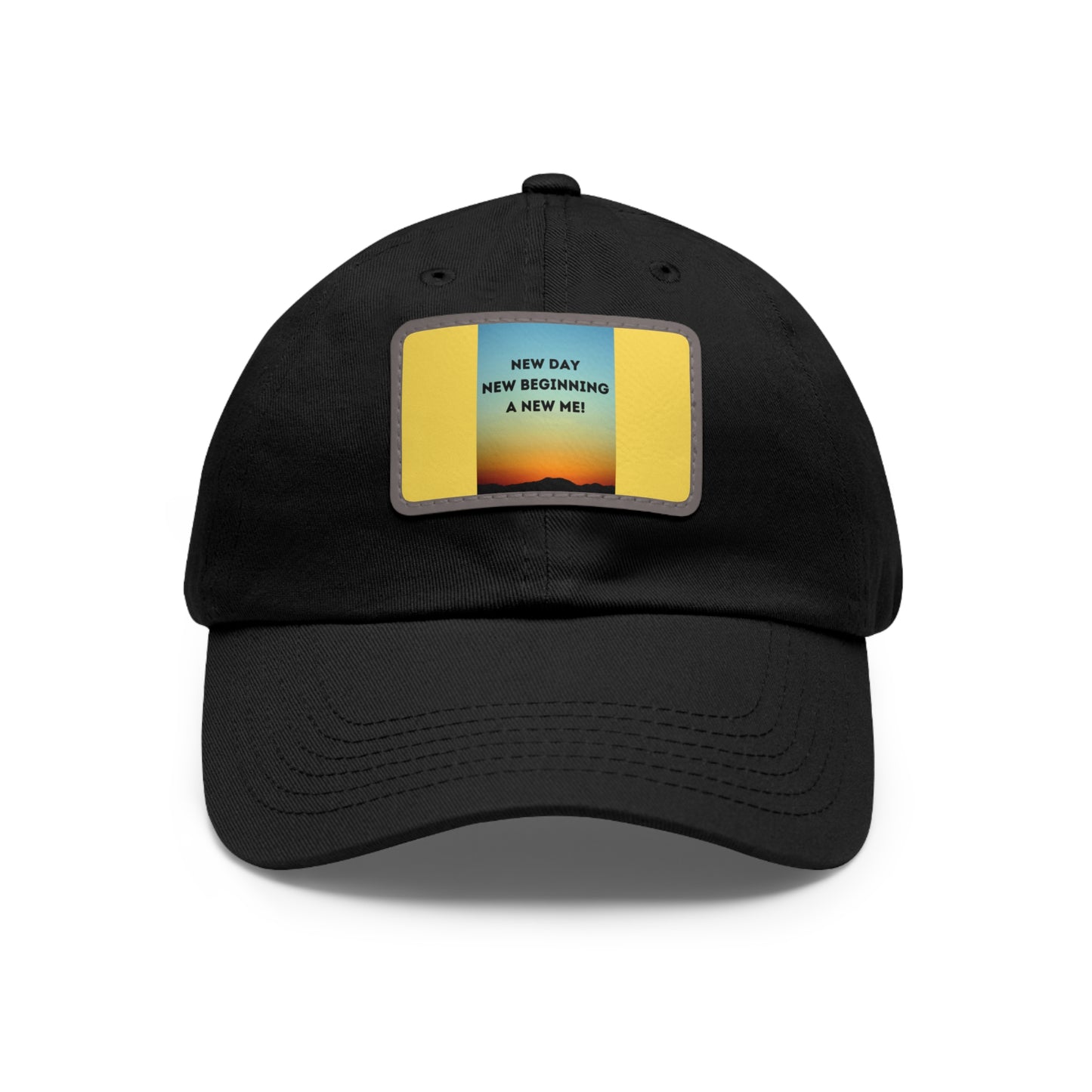 NEW DAY NEW BEGINNING A NEW ME Hat with Leather Patch (Rectangle)