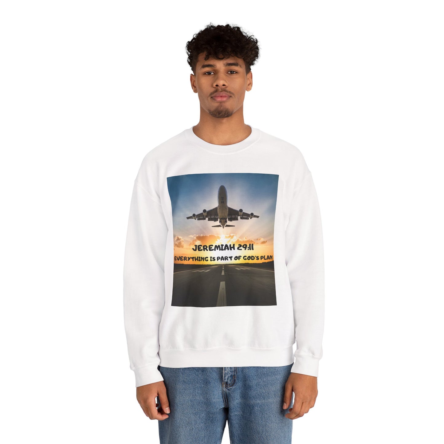 "Jeremiah 29:11 / Matthew 28:20" Christian Crewneck Inspirational Bible Verse Sweatshirt