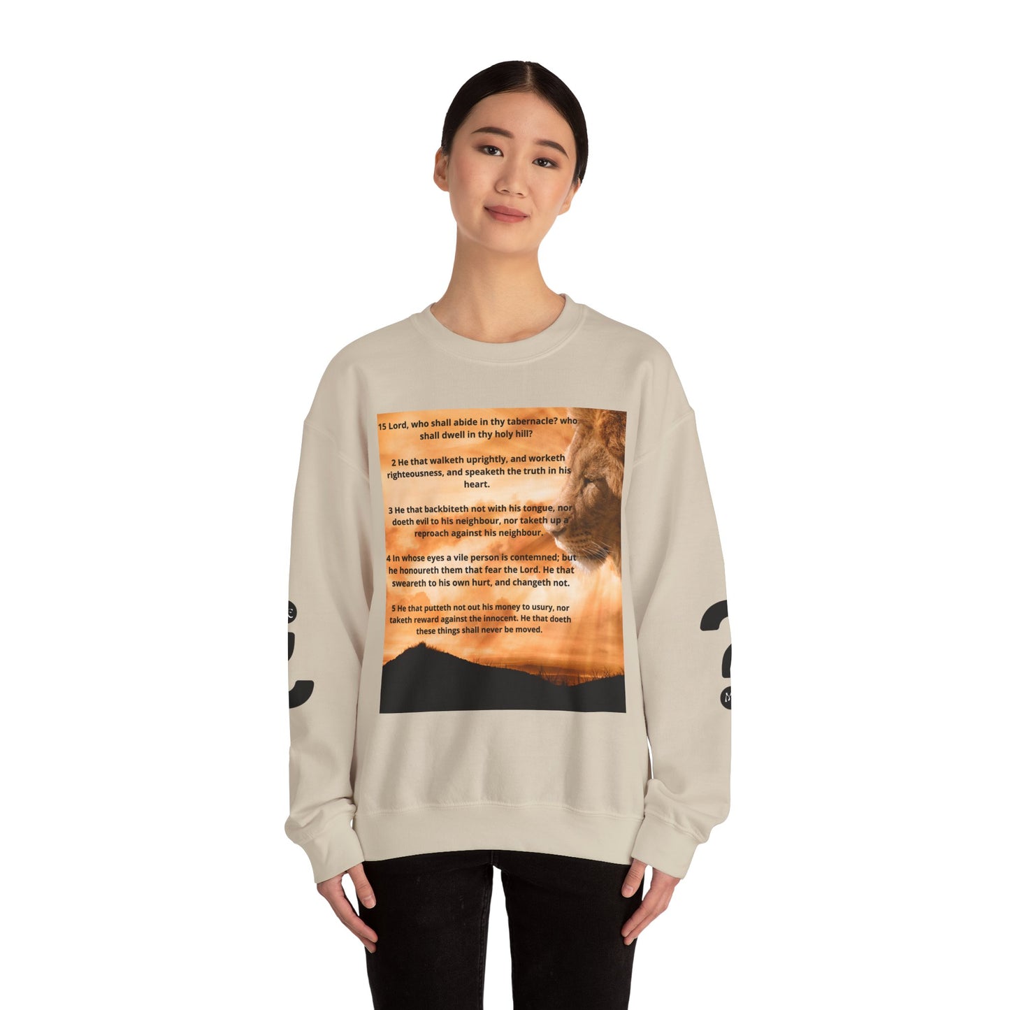PSALM 15 Lion Crewneck Sweatshirt, Motivational Top for Animal Lovers, Gift Idea for Birthdays, Cozy Apparel for Everyday [...]