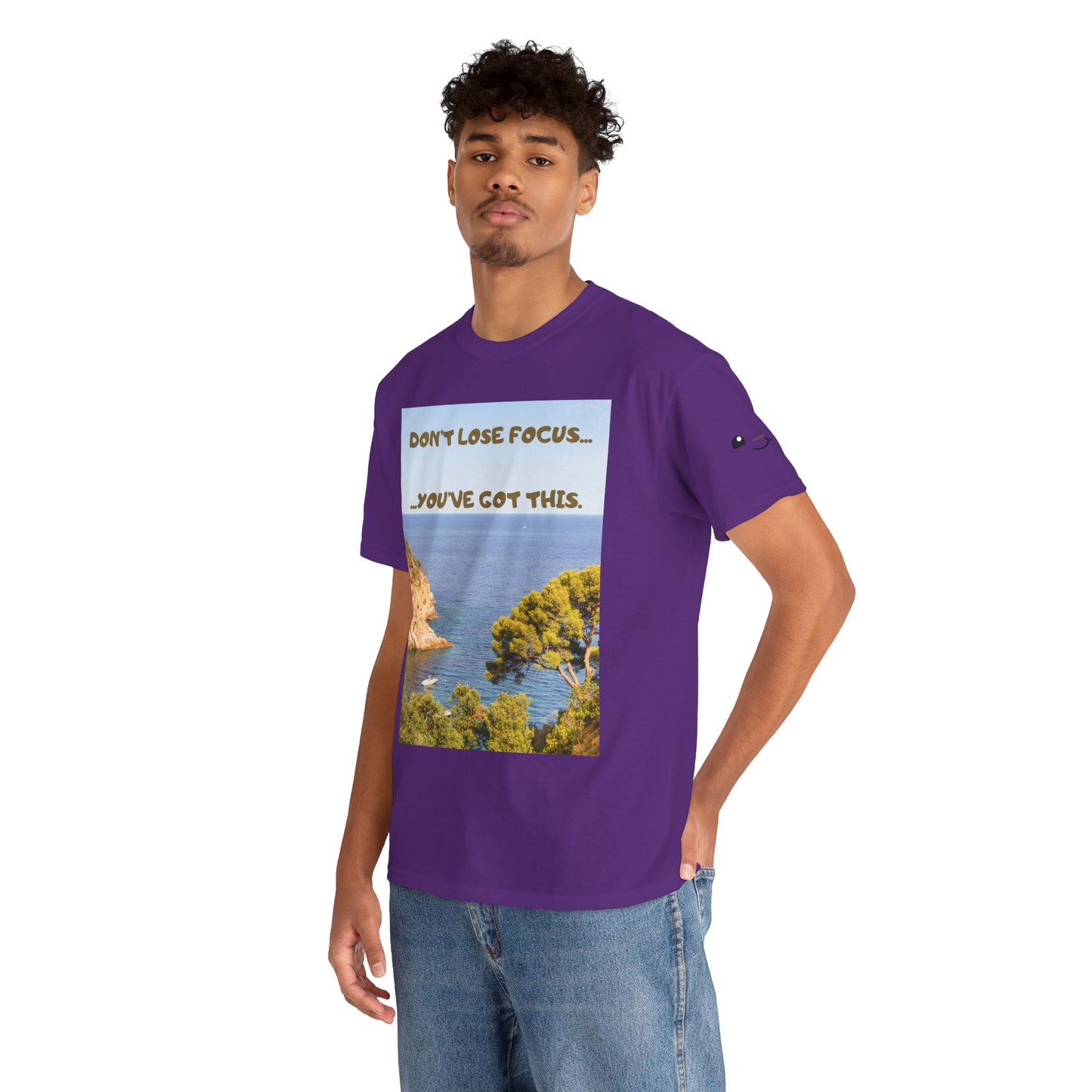Motivational Tee — "Don't Lose Focus, You've Got This" Beach Graphic