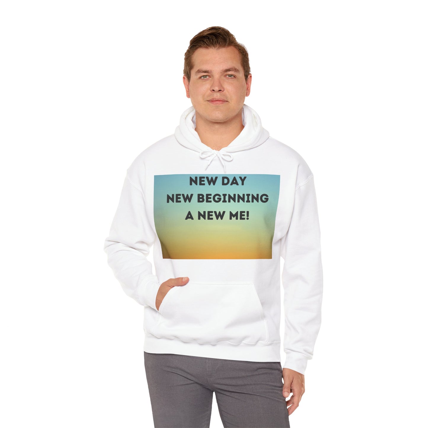 NEW DAY NEW BEGINNING A NEW ME Unisex Heavy Blend™ Hooded Sweatshirt