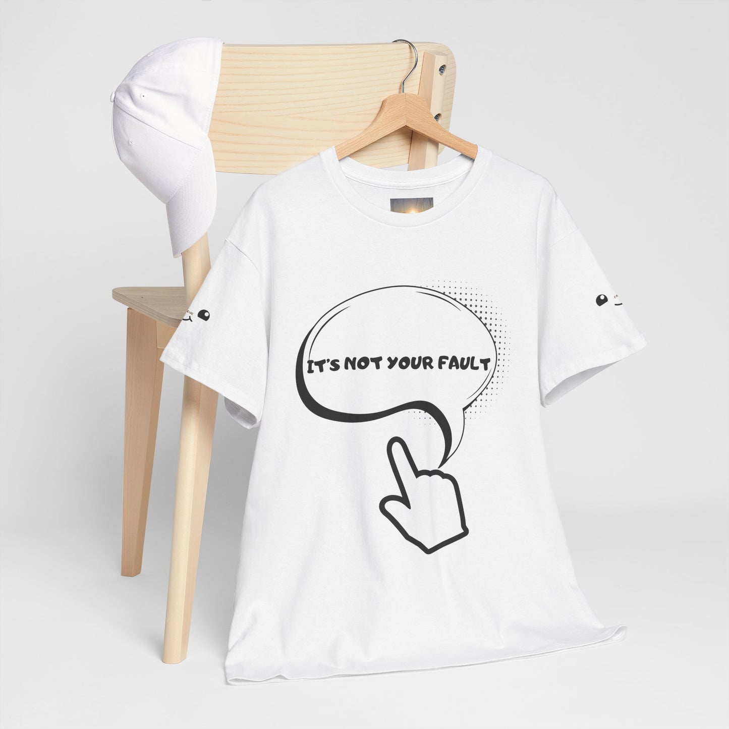 Graphic Tee — "It's Not Your Fault" Comic-Style Pointing Design