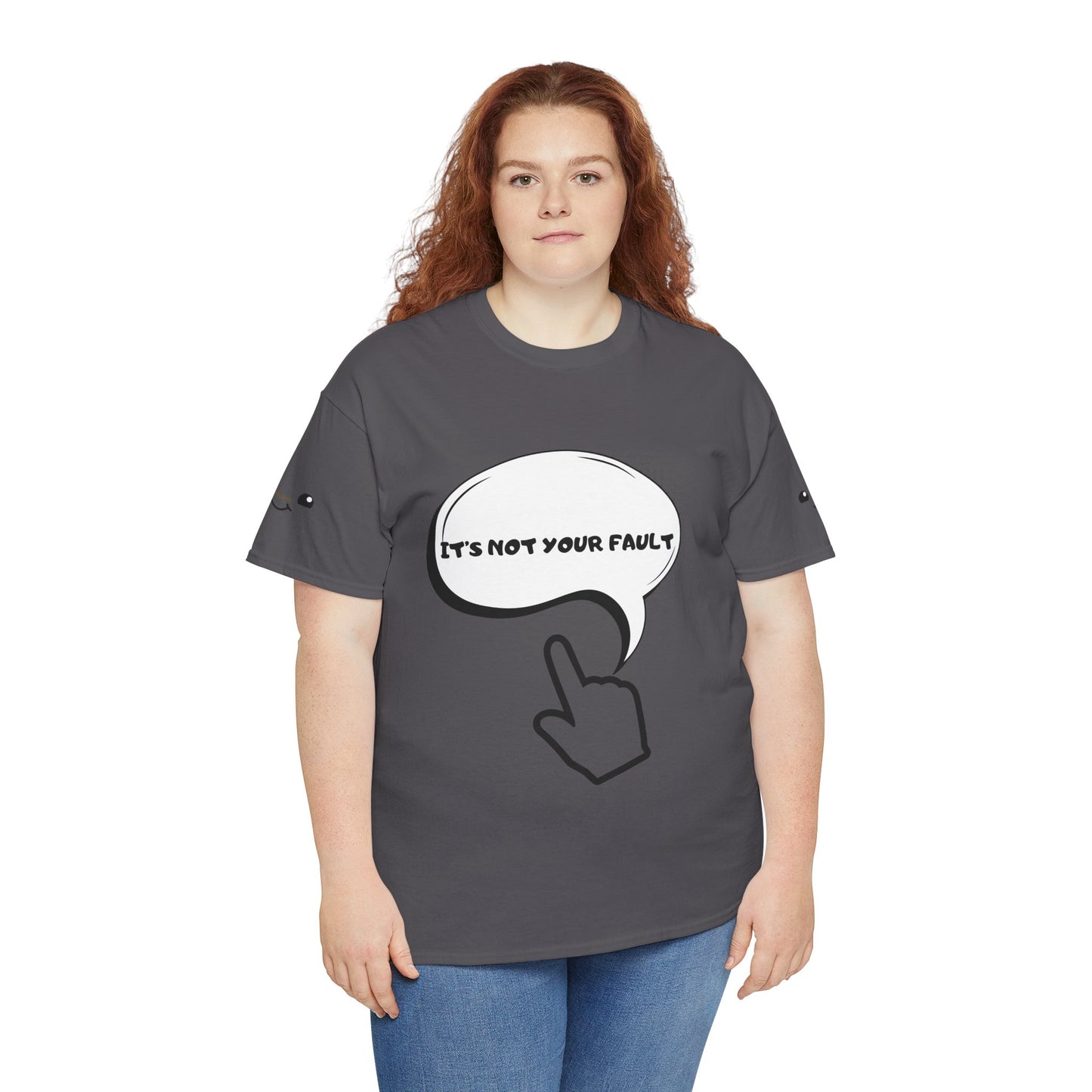 Graphic Tee — "It's Not Your Fault" Comic-Style Pointing Design