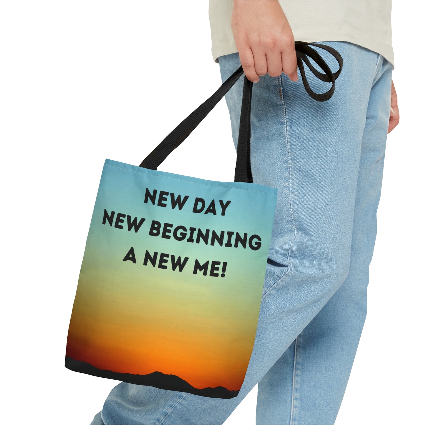 NEW DAY NEW BEGINNING A NEW ME Tote Bag (AOP)