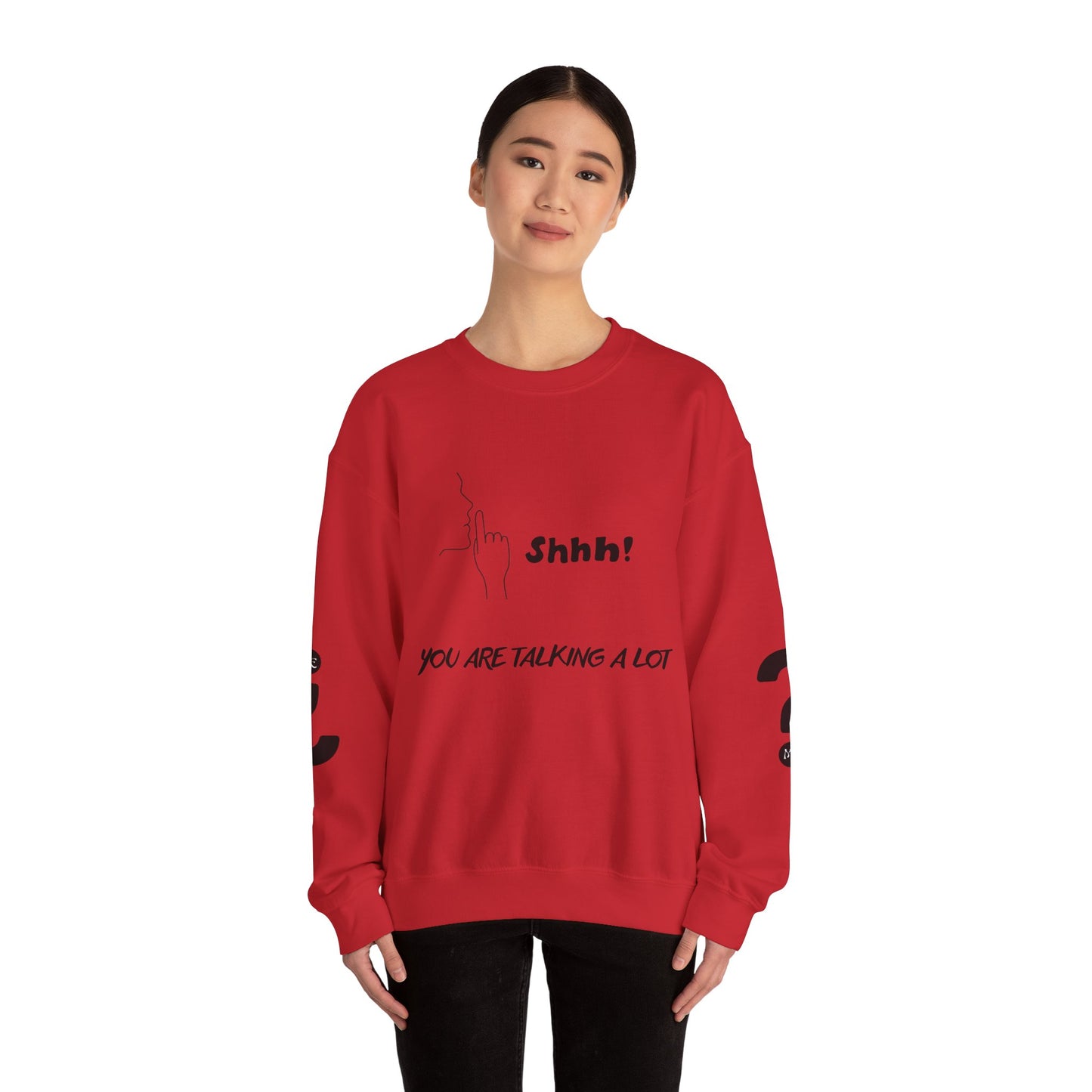 SHHH! SILENCE Unisex Humor Crewneck Sweatshirt: Funny Silence Design, Perfect for Gifting, Casual Wear, Birthday, Holidays, Conversation Starter