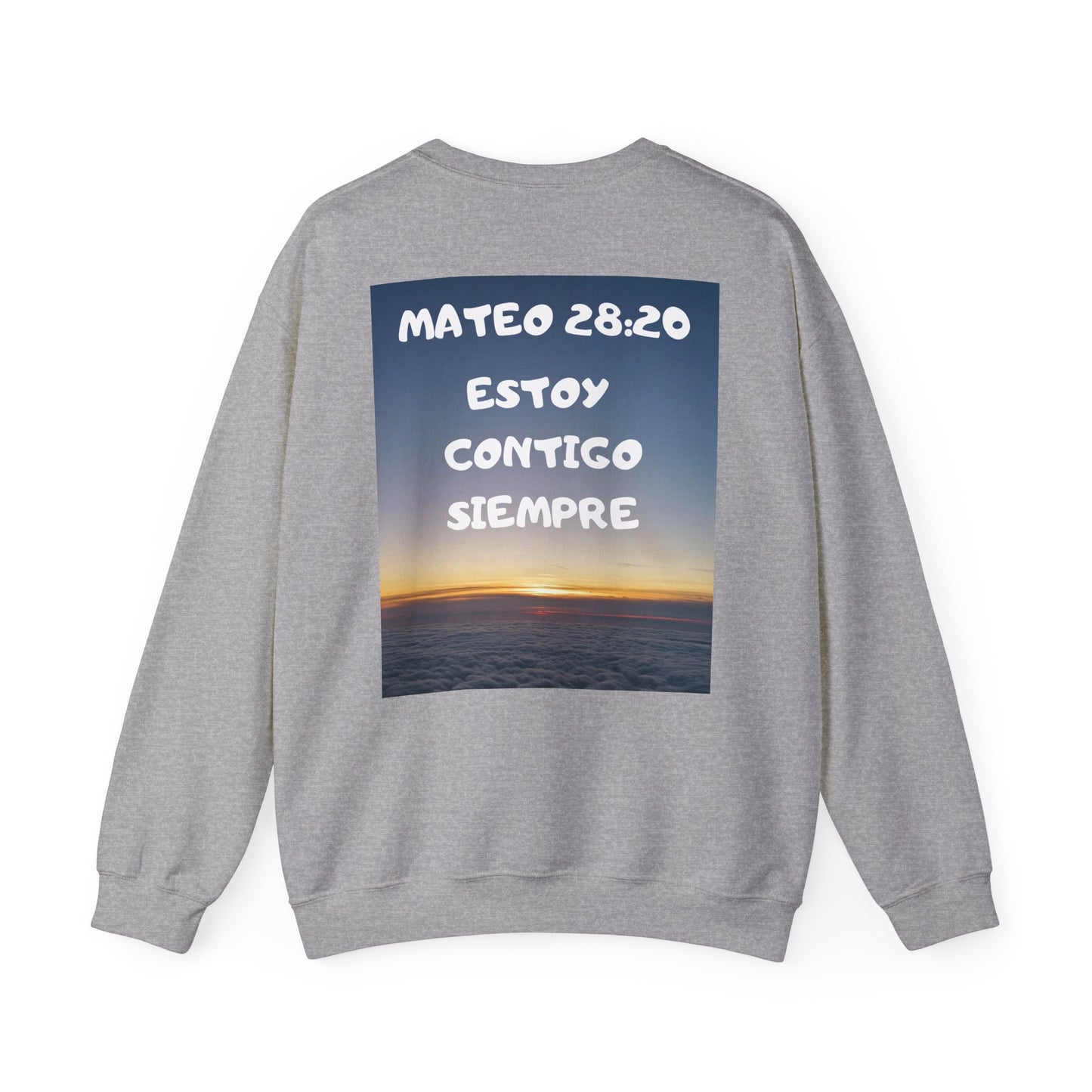 Christian Sweatshirt — Jeremías 29:11 & Mateo 28:20 Inspirational Crewneck