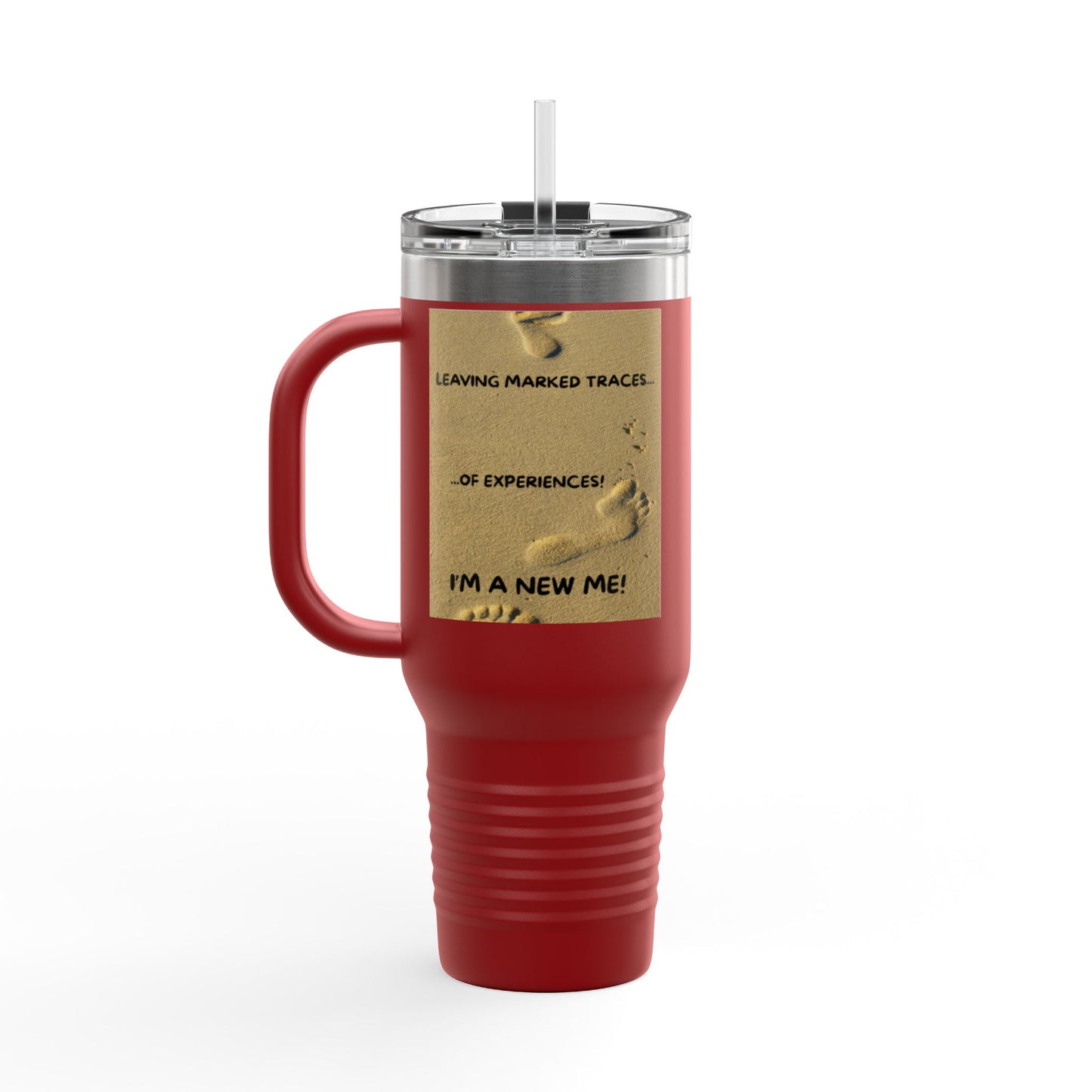 I MADE IT / LEAVING MARKED TRACES Inspiring Insulated Travel Mug, 40oz - Motivational Coffee Cup for New Beginnings, Perfect Gift for Self-Care, Daily Use, Travel Mug, [...]