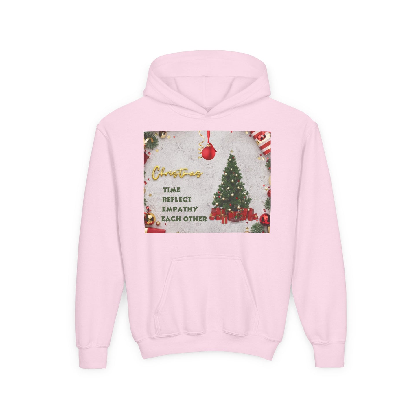 Youth Hooded Sweatshirt - Christmas Cheer, Cozy Holiday Gift, Festive Sweatshirt for Kids, Seasonal Wear, New Year Celebration