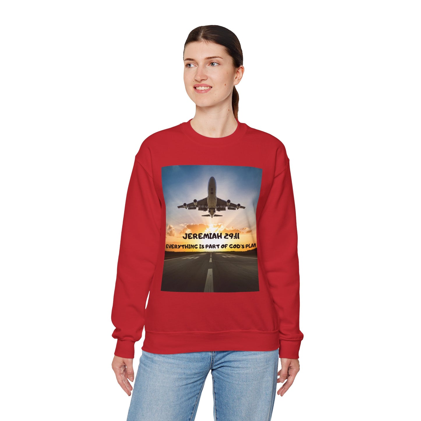 "Jeremiah 29:11 / Matthew 28:20" Christian Crewneck Inspirational Bible Verse Sweatshirt