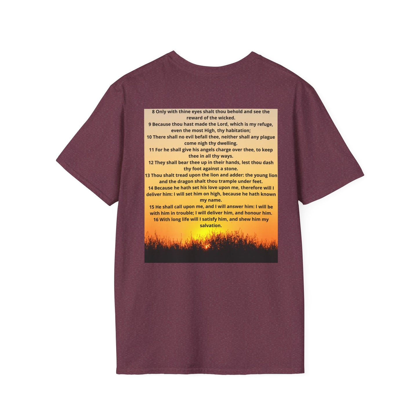 PSALM 91 Inspirational Lion T-Shirt, Motivational Tee, Unisex Quote Shirt, Positive Vibes Wear, Nature Lover Gift