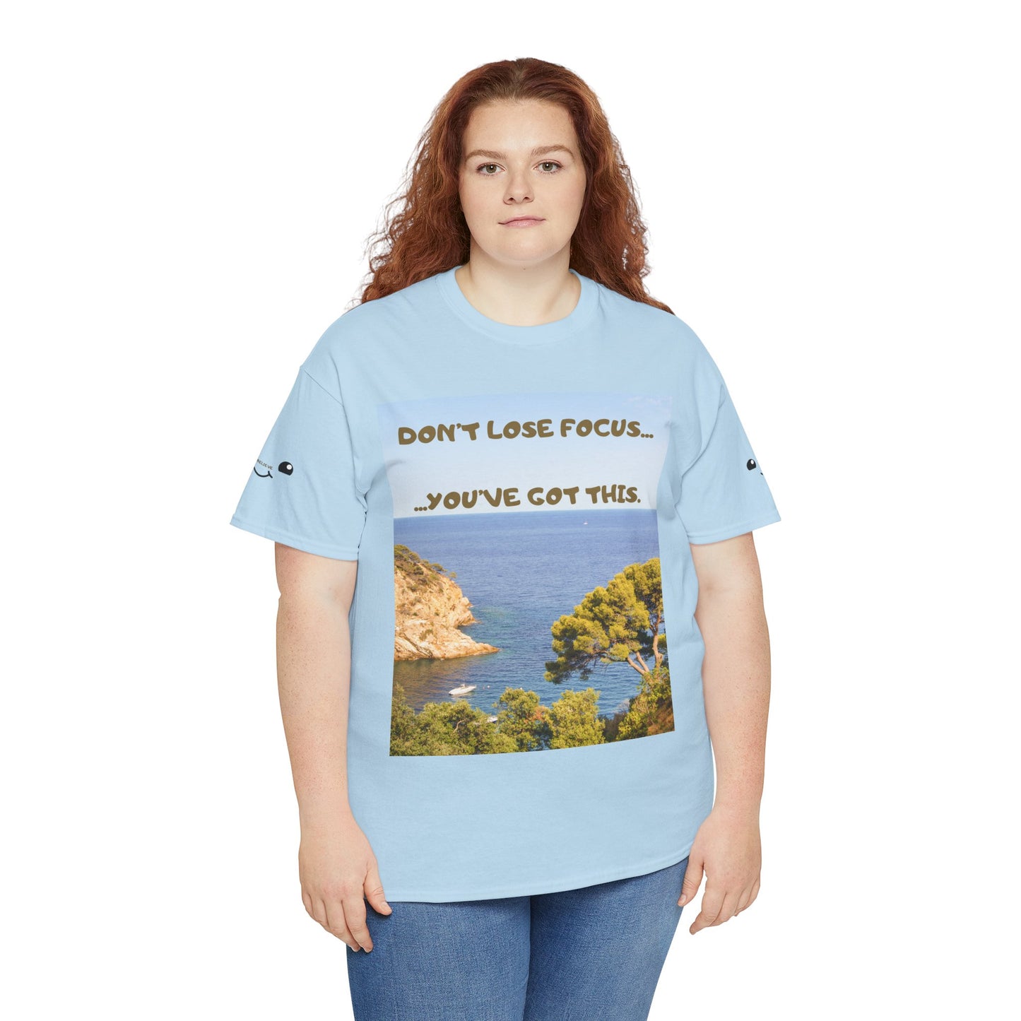 Motivational Tee — "Don't Lose Focus, You've Got This" Beach Graphic