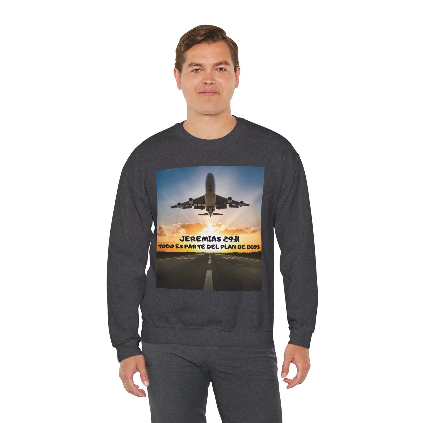 Christian Sweatshirt — Jeremías 29:11 & Mateo 28:20 Inspirational Crewneck
