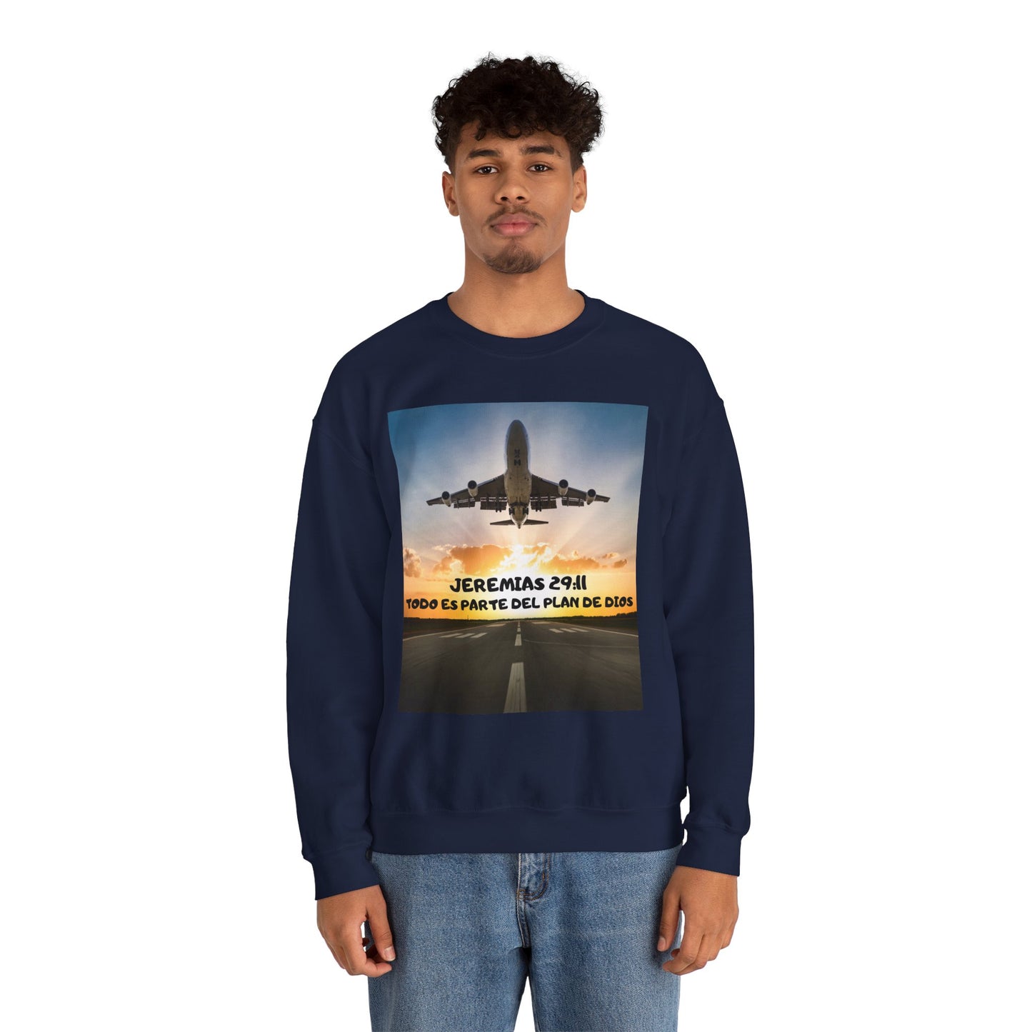 Christian Sweatshirt — Jeremías 29:11 & Mateo 28:20 Inspirational Crewneck