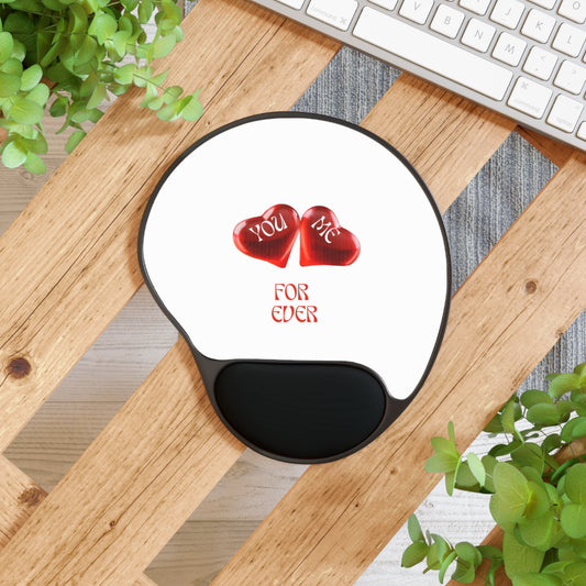 YOU ME FOR EVER Personalized Mouse Pad with Wrist Rest for Couples, Cute Desk Decor, Valentine's Gift, Office Accessories, You & Me Design