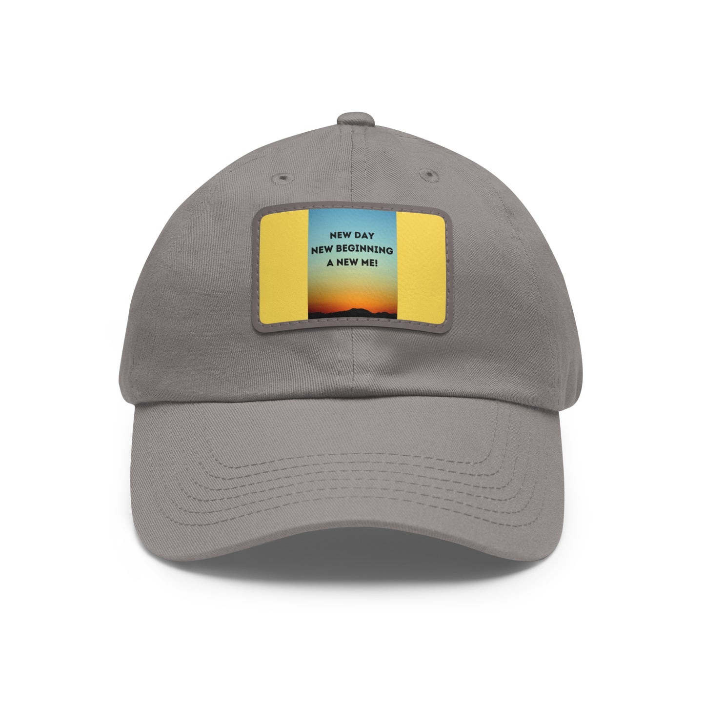 NEW DAY NEW BEGINNING A NEW ME Hat with Leather Patch (Rectangle)