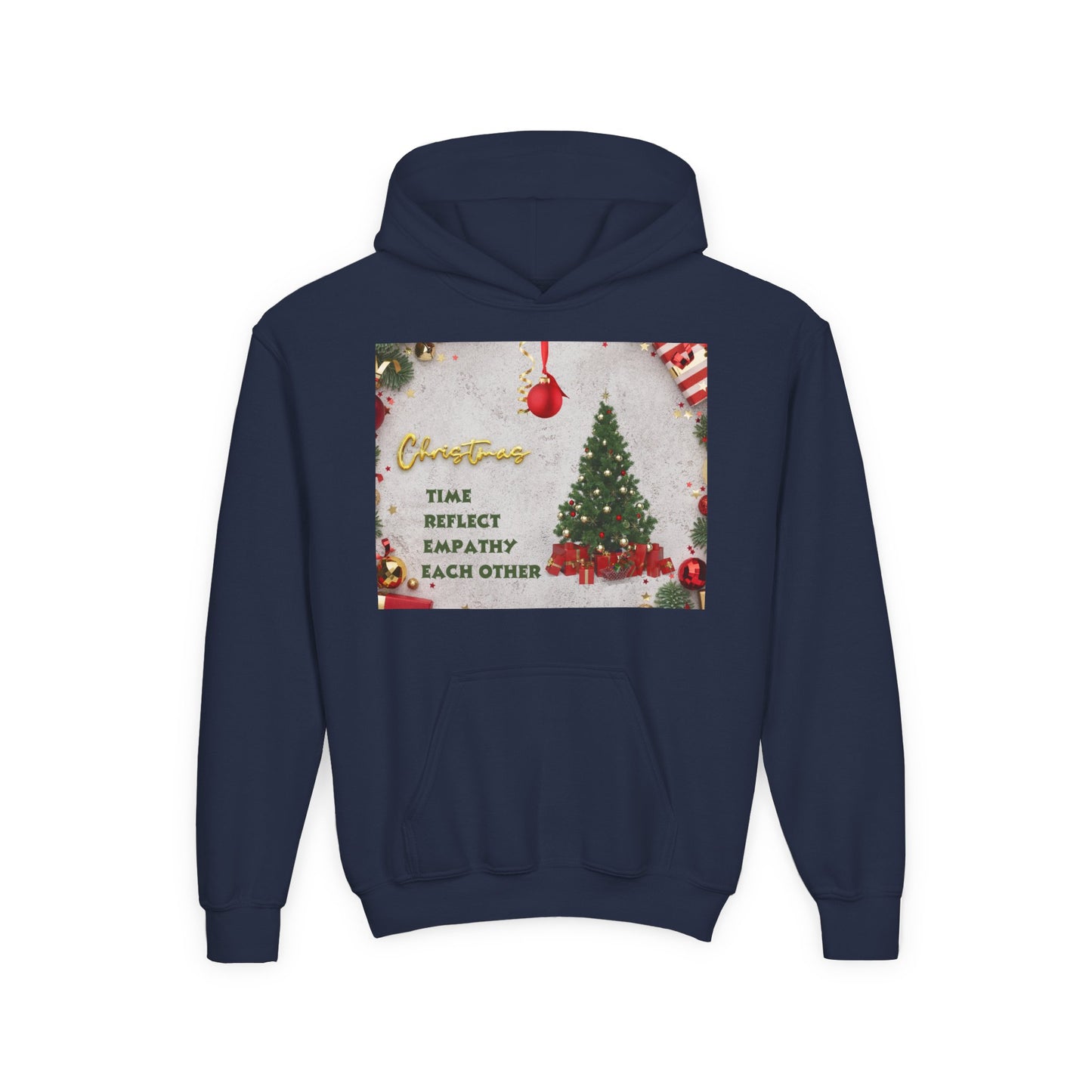 Youth Hooded Sweatshirt - Christmas Cheer, Cozy Holiday Gift, Festive Sweatshirt for Kids, Seasonal Wear, New Year Celebration