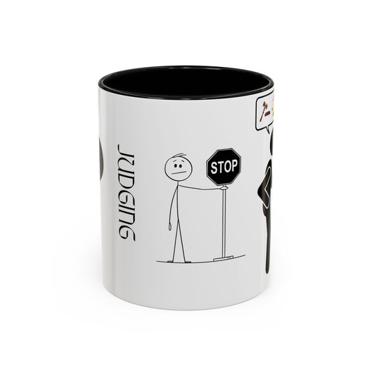 Judging Coffee Mug - 11 & 15oz Ceramic Drinkware for Funny Gift, Home Decor, Office Use, Tea Lovers, Unique Present