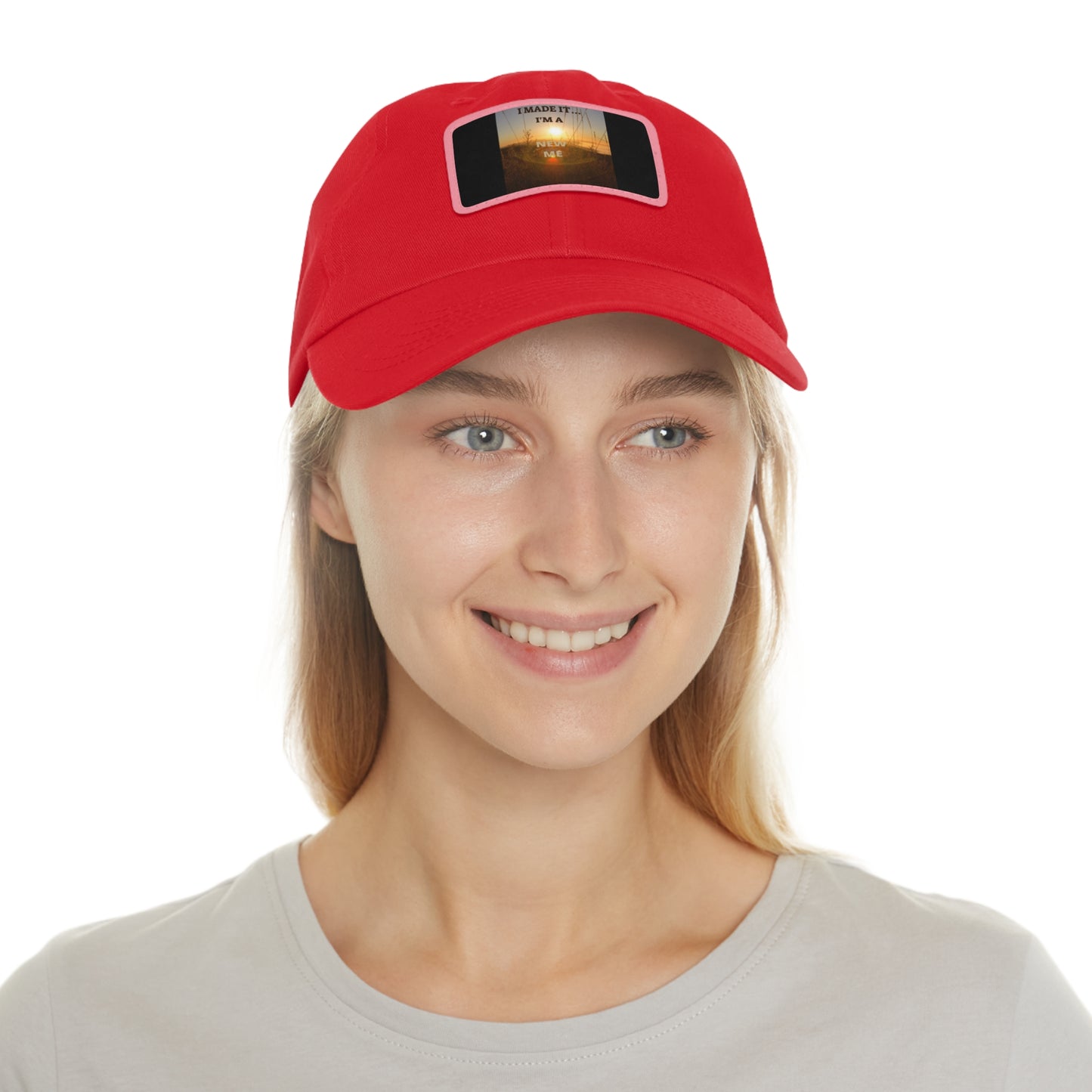 I MADE IT I'M A NEW ME  Hat with Leather Patch (Rectangle)