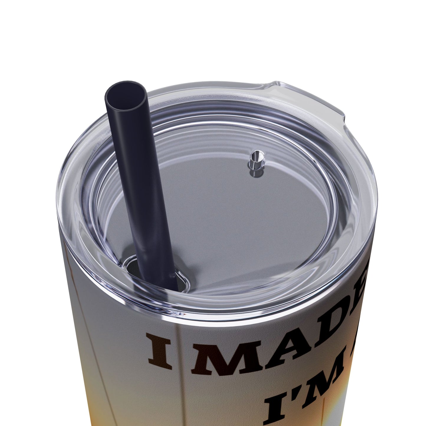 I MADE IT Inspirational Skinny Tumbler, 20oz - Motivational Drinkware for Self-Improvement, Perfect Gift for Wellness Journeys, Birthday, New Year