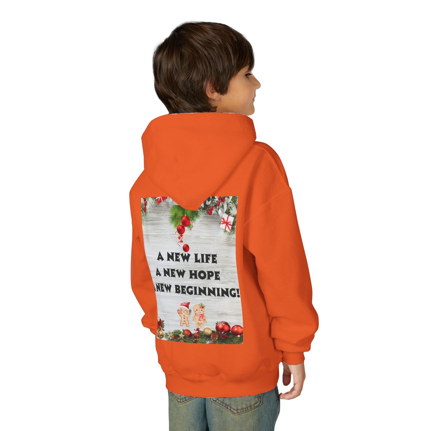 Youth Hooded Sweatshirt - Christmas Cheer, Cozy Holiday Gift, Festive Sweatshirt for Kids, Seasonal Wear, New Year Celebration
