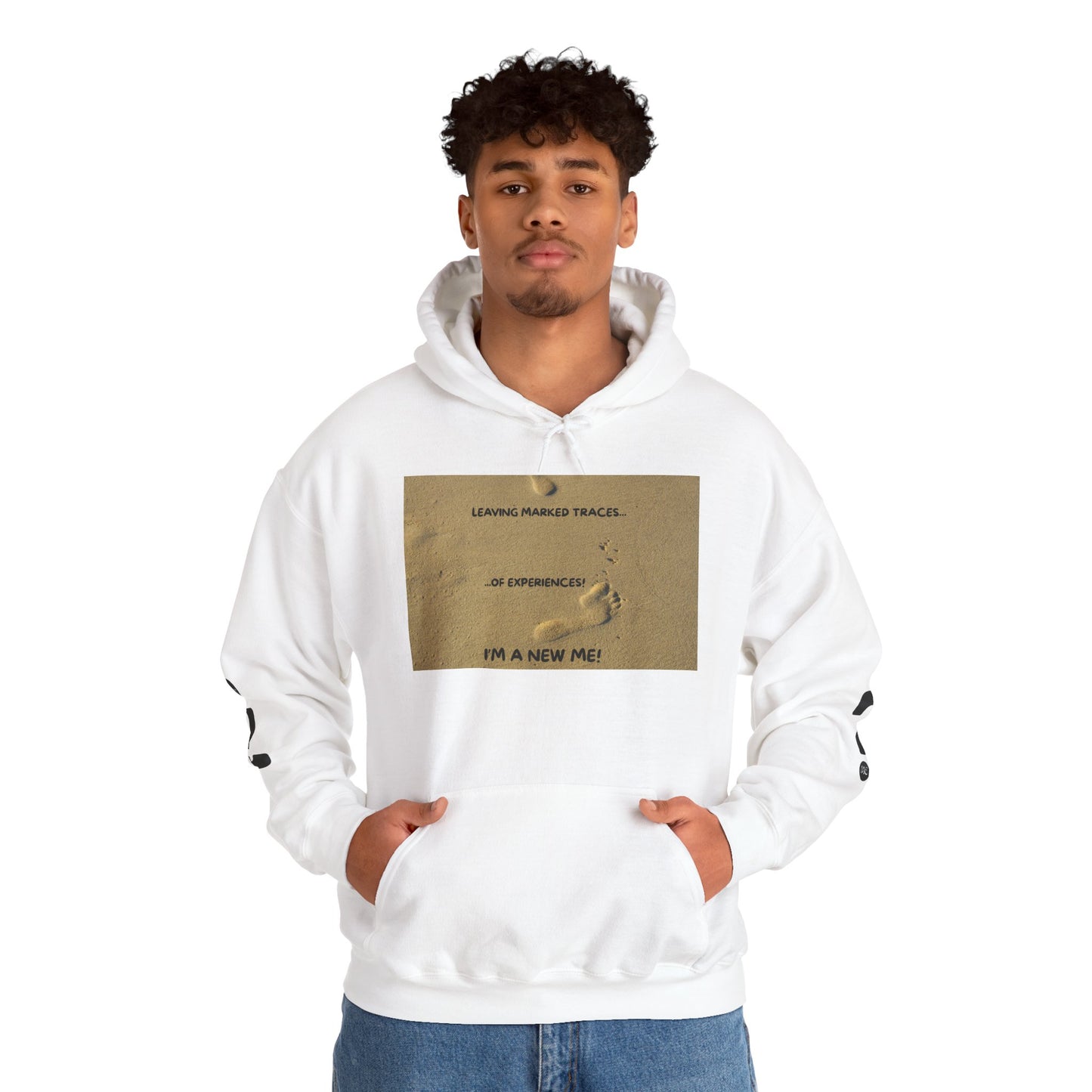 LEAVING MARKED TRACES Unisex Hooded Sweatshirt – Embrace Change, Perfect for Motivational Gifts, Cozy Casual Wear, Comfortable Daily Style, Inspirational Apparel