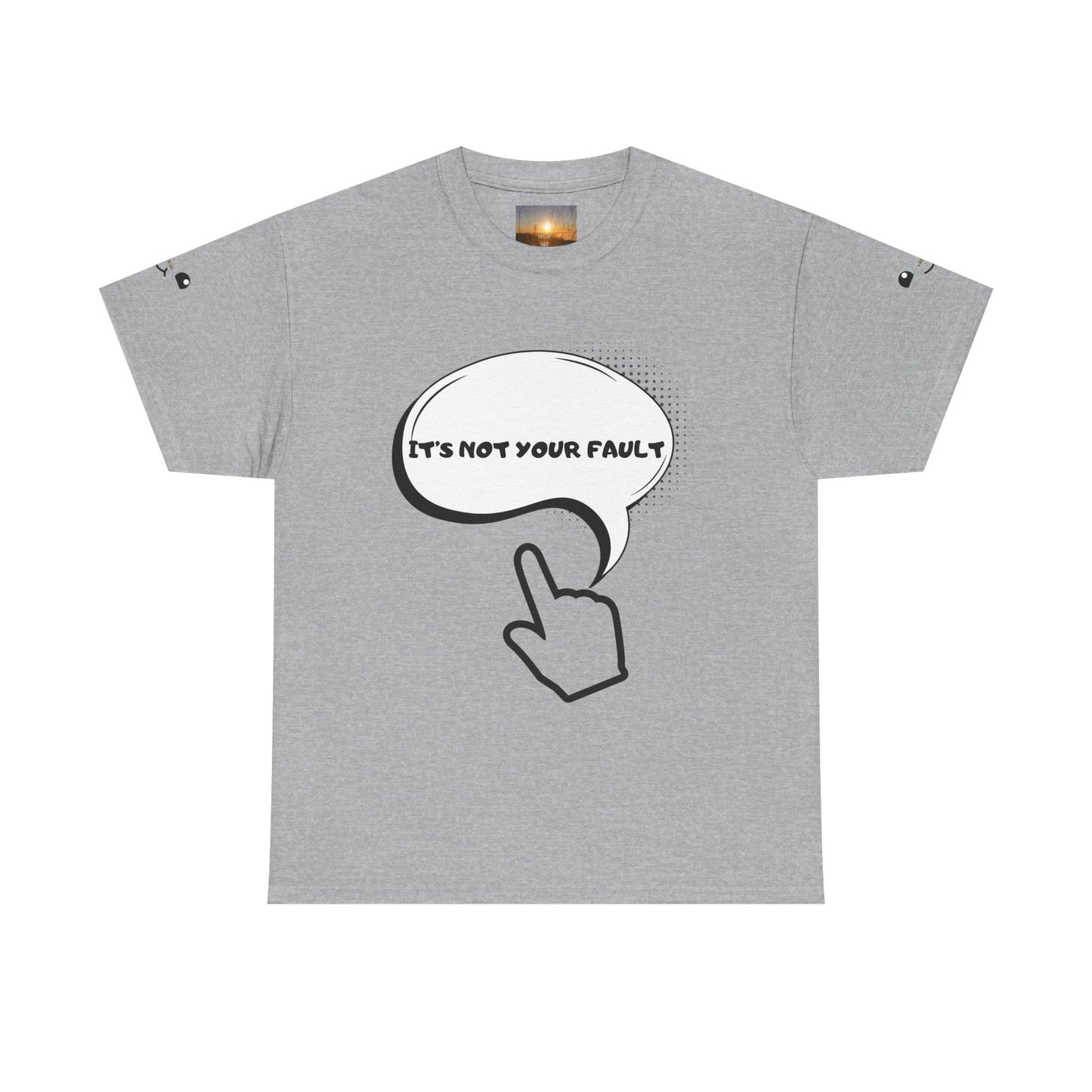 Graphic Tee — "It's Not Your Fault" Comic-Style Pointing Design