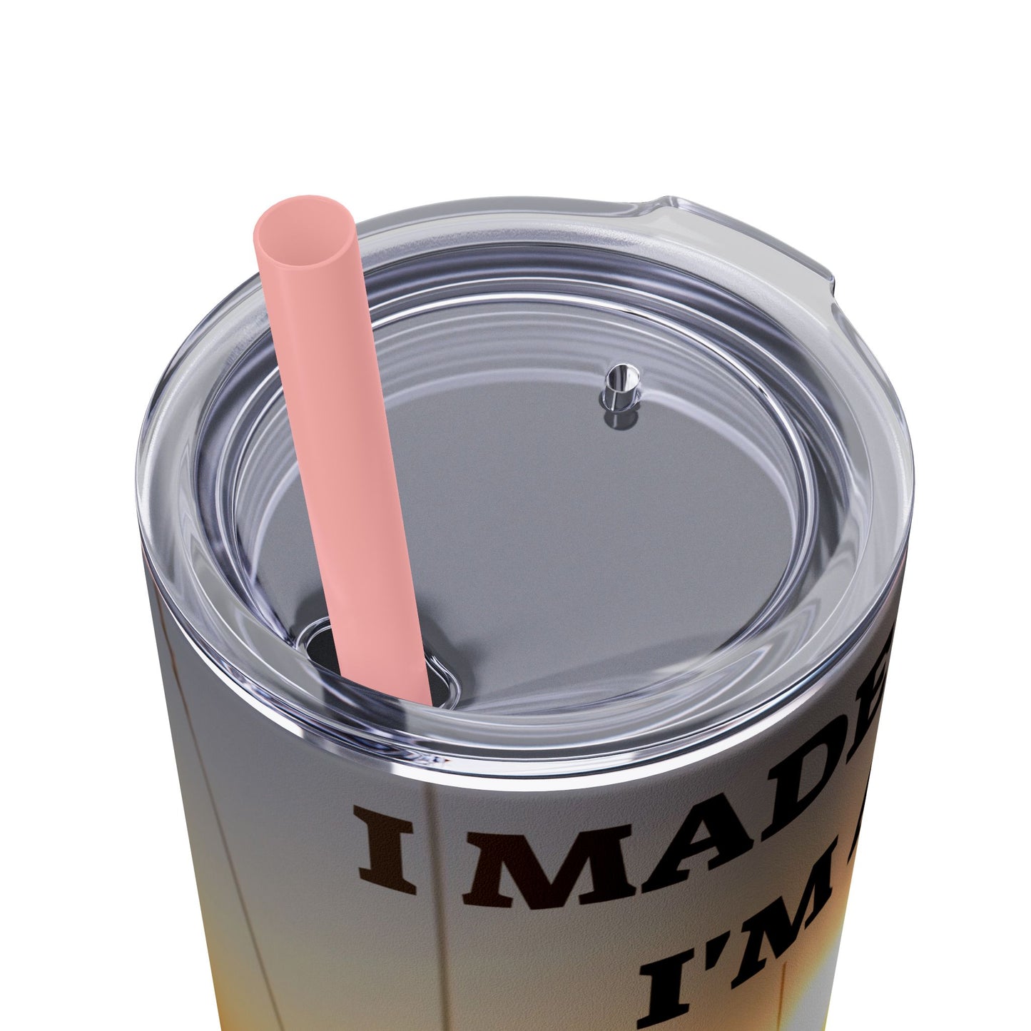 I MADE IT Inspirational Skinny Tumbler, 20oz - Motivational Drinkware for Self-Improvement, Perfect Gift for Wellness Journeys, Birthday, New Year