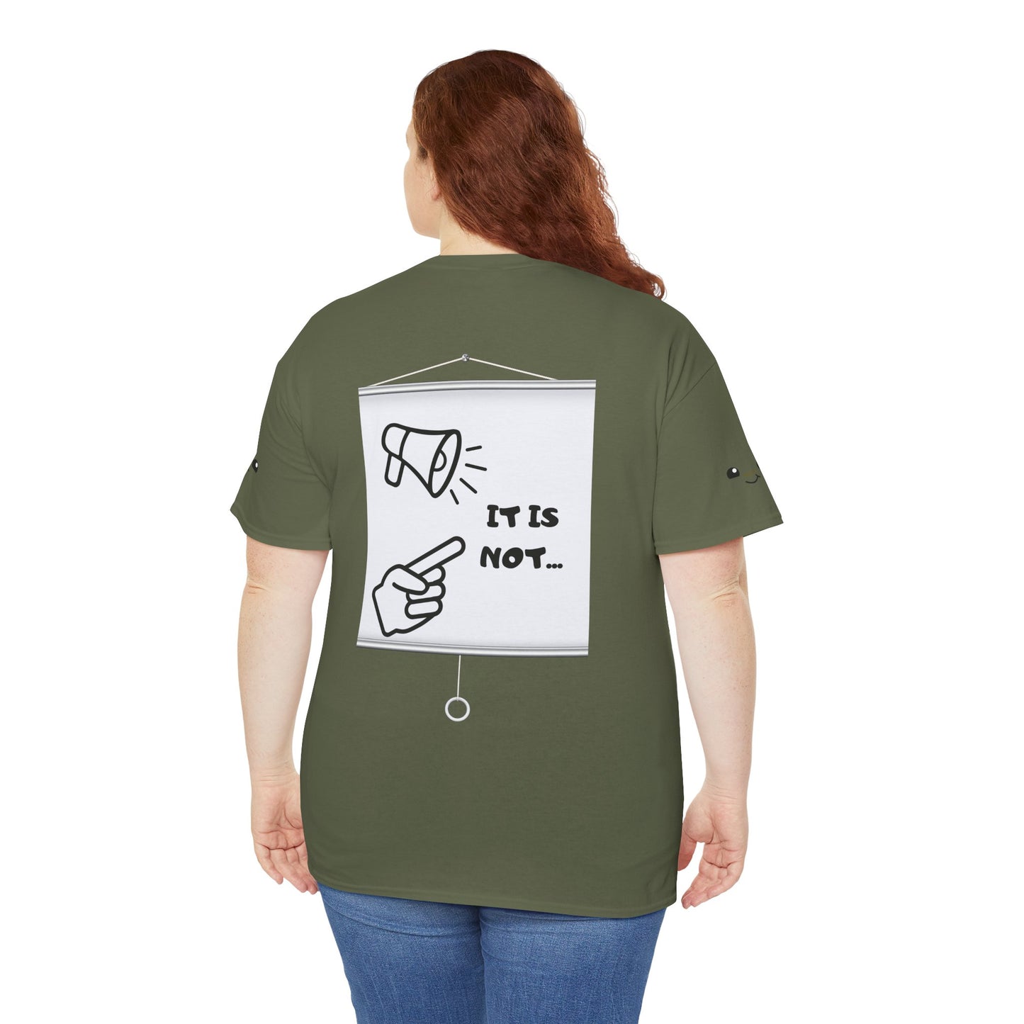 Graphic Tee — "It's Not Your Fault" Comic-Style Pointing Design