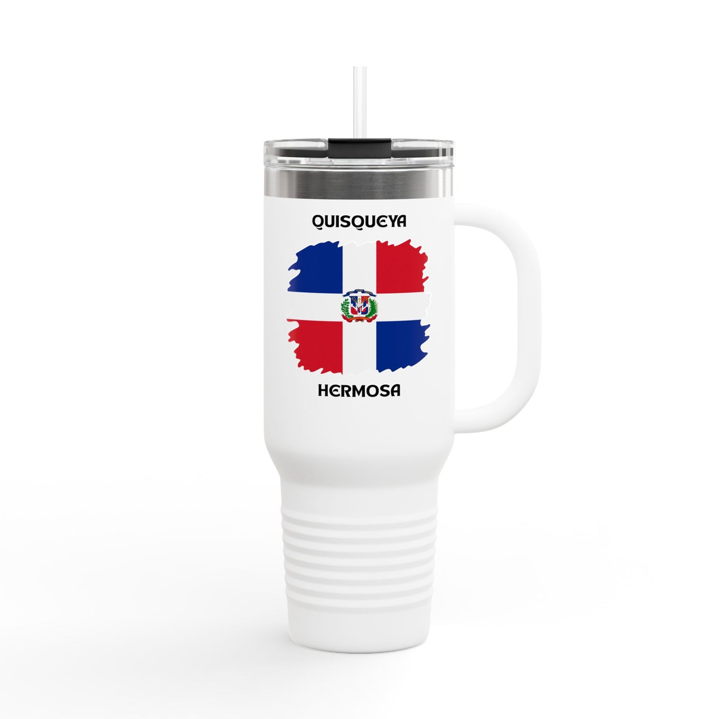 Dominican Republic Insulated Travel Mug, Caribbean Travel Cup, Beach Lover Gift, Quisqueya Hermosa Thermos, Vacation Essential, Summer [...]