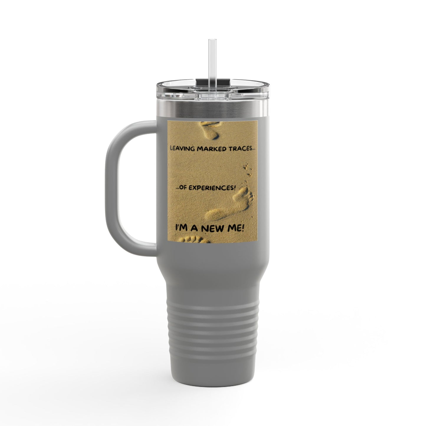 I MADE IT / LEAVING MARKED TRACES Inspiring Insulated Travel Mug, 40oz - Motivational Coffee Cup for New Beginnings, Perfect Gift for Self-Care, Daily Use, Travel Mug, [...]