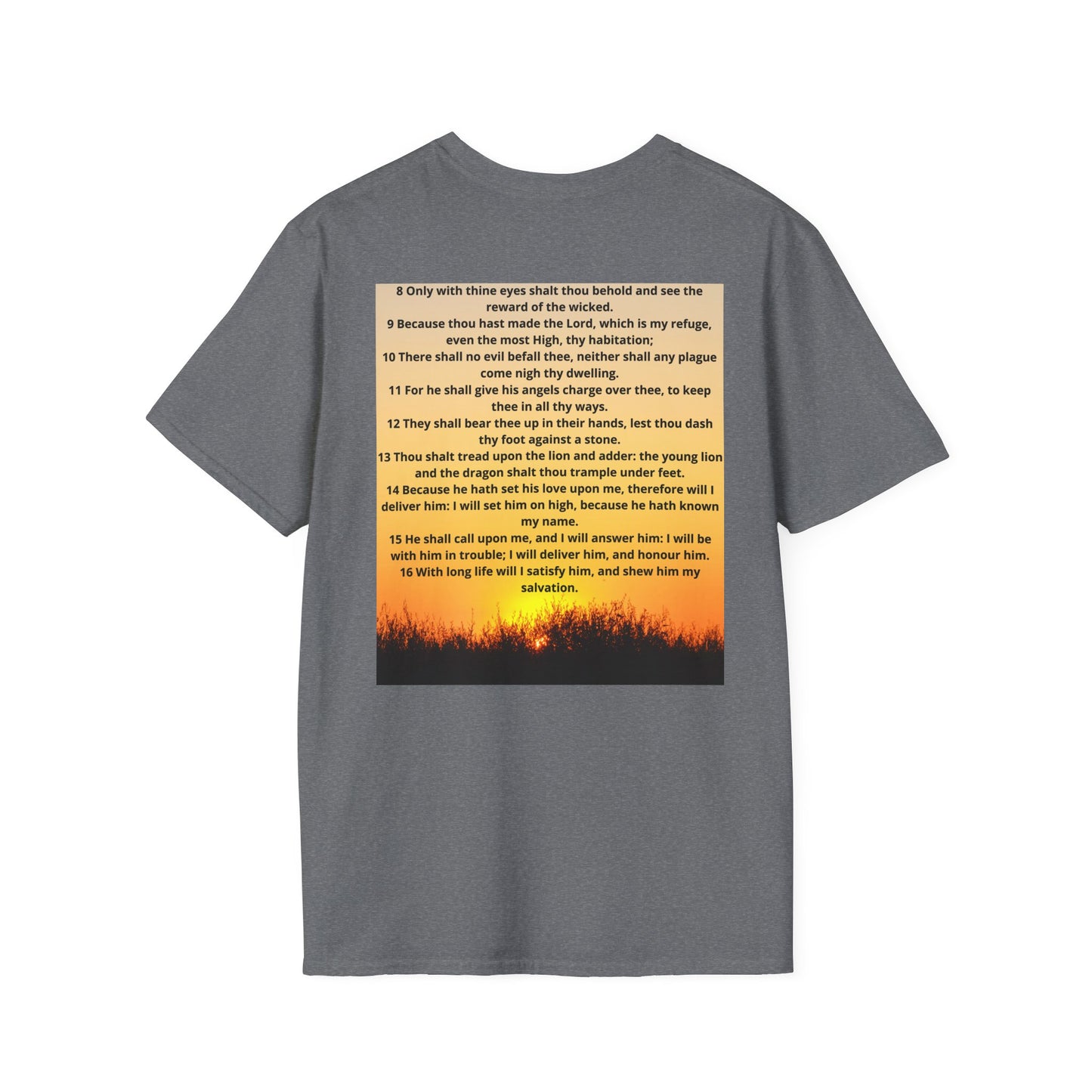 PSALM 91 Inspirational Lion T-Shirt, Motivational Tee, Unisex Quote Shirt, Positive Vibes Wear, Nature Lover Gift