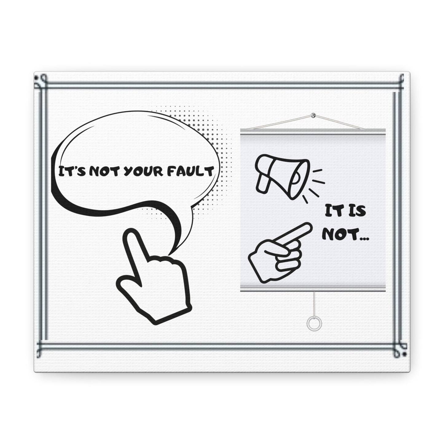 Motivational Canvas Print "It's Not Your Fault" – Minimalist Wall Art