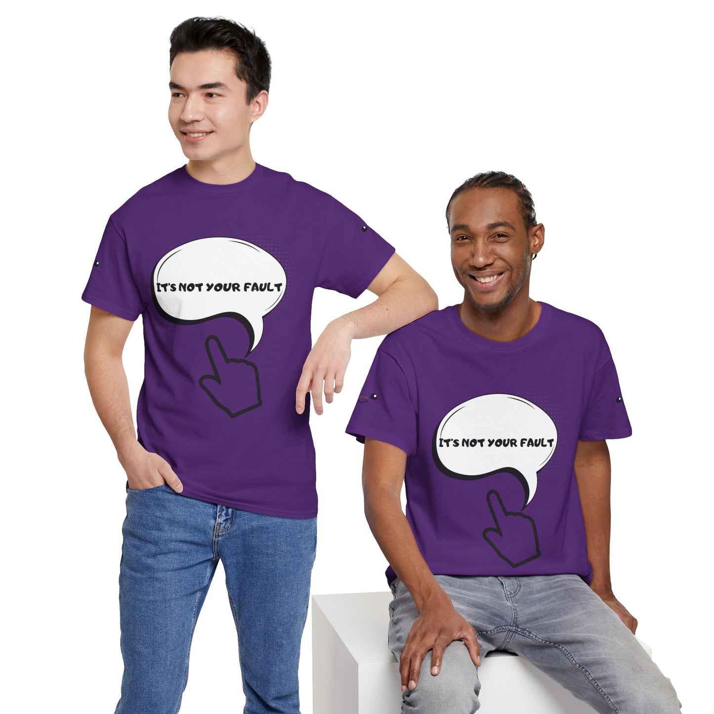 Graphic Tee — "It's Not Your Fault" Comic-Style Pointing Design