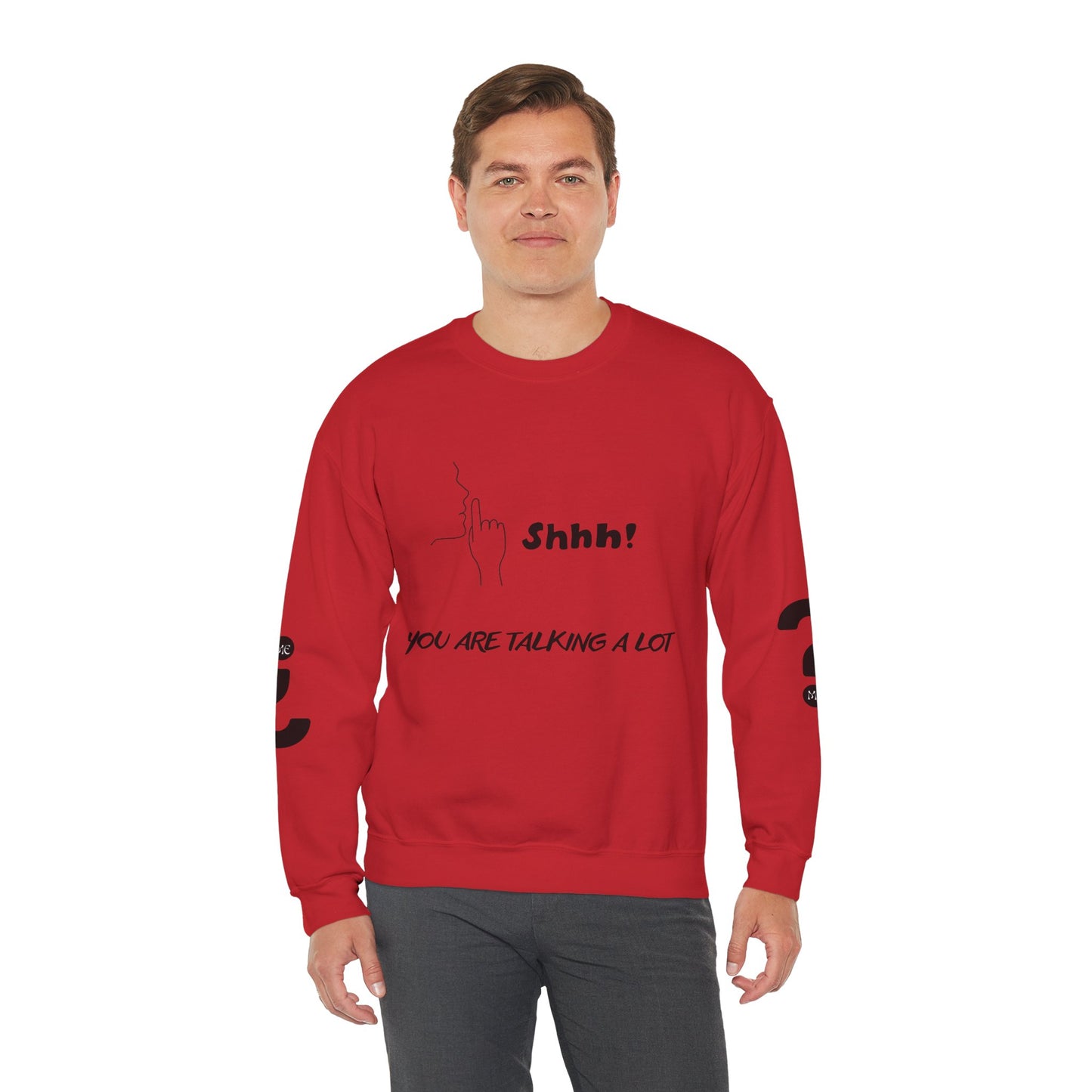 SHHH! SILENCE Unisex Humor Crewneck Sweatshirt: Funny Silence Design, Perfect for Gifting, Casual Wear, Birthday, Holidays, Conversation Starter
