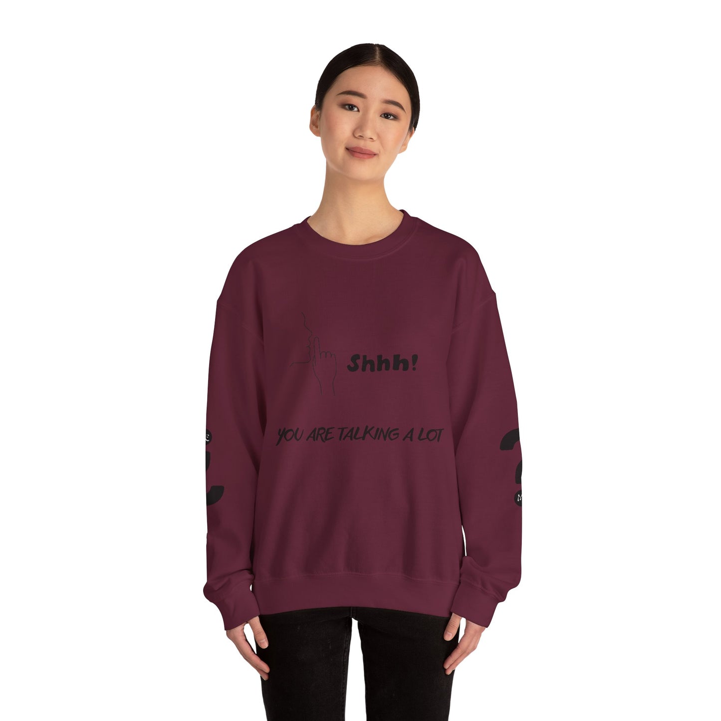 SHHH! SILENCE Unisex Humor Crewneck Sweatshirt: Funny Silence Design, Perfect for Gifting, Casual Wear, Birthday, Holidays, Conversation Starter