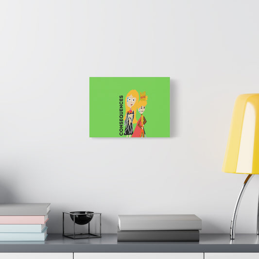 CONSEQUENCES ISAAC IDYER ARTS Canvas Wall Art with 'Consequences' Design | Home Decor, Funny Artwork, Quirky Gifts, Stylish Room Accent, Unique Wall Decor