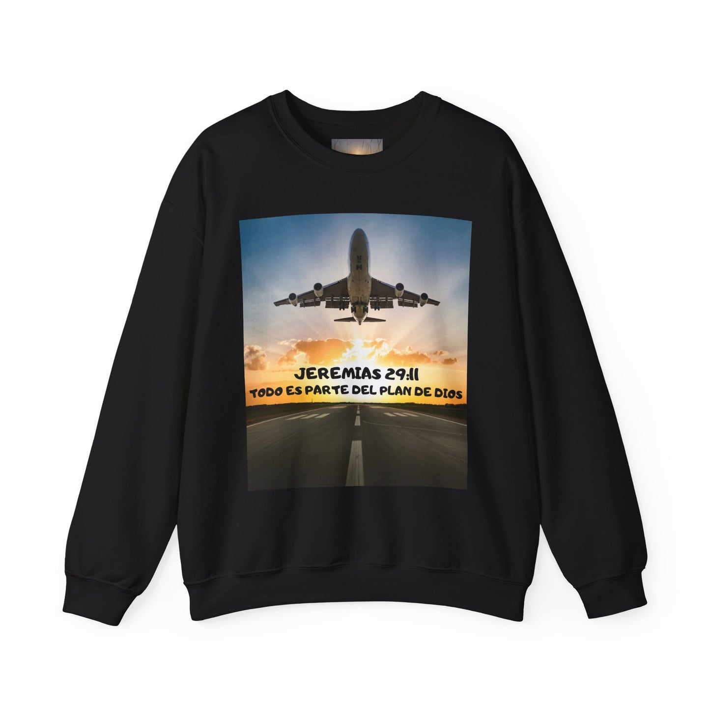 Christian Sweatshirt — Jeremías 29:11 & Mateo 28:20 Inspirational Crewneck