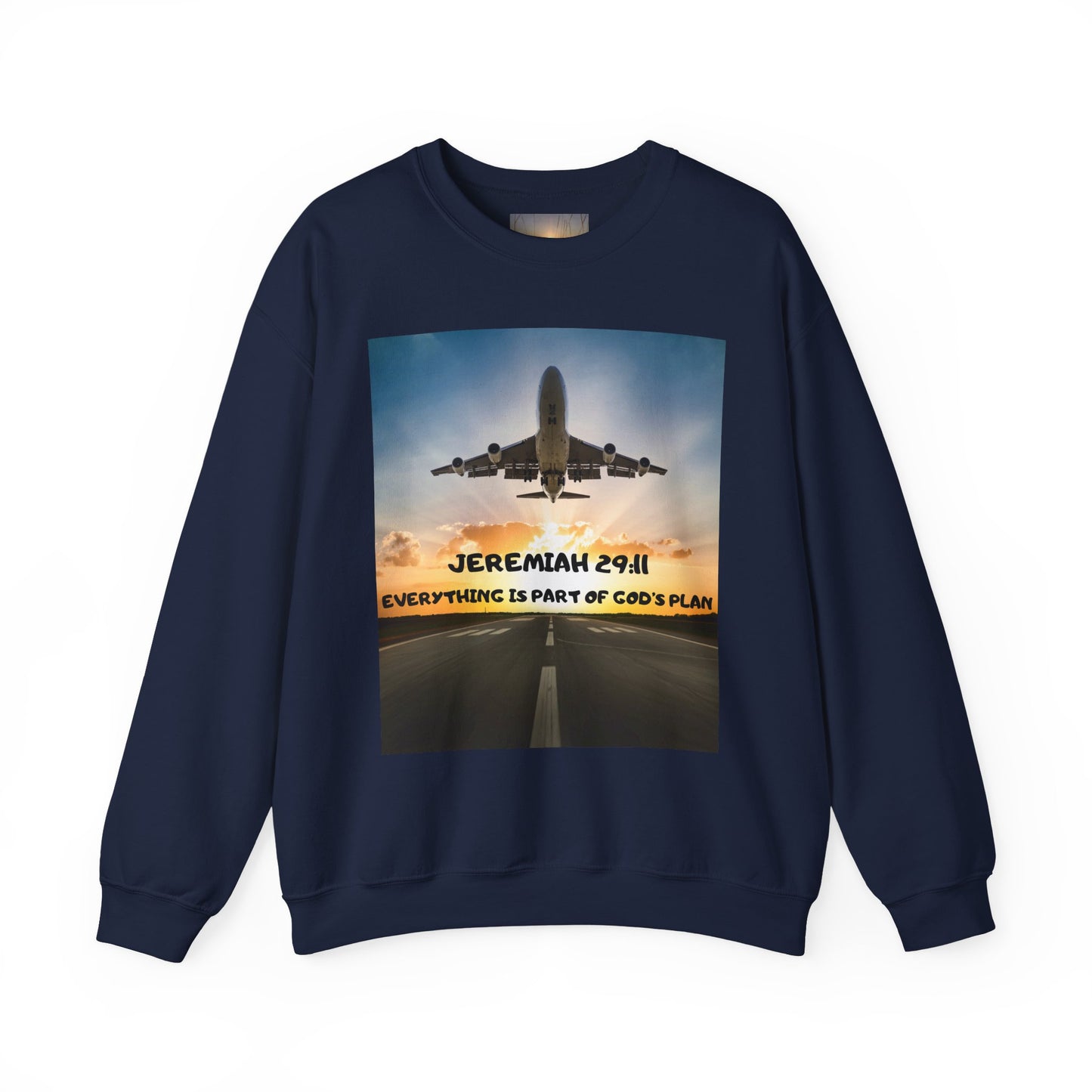 "Jeremiah 29:11 / Matthew 28:20" Christian Crewneck Inspirational Bible Verse Sweatshirt