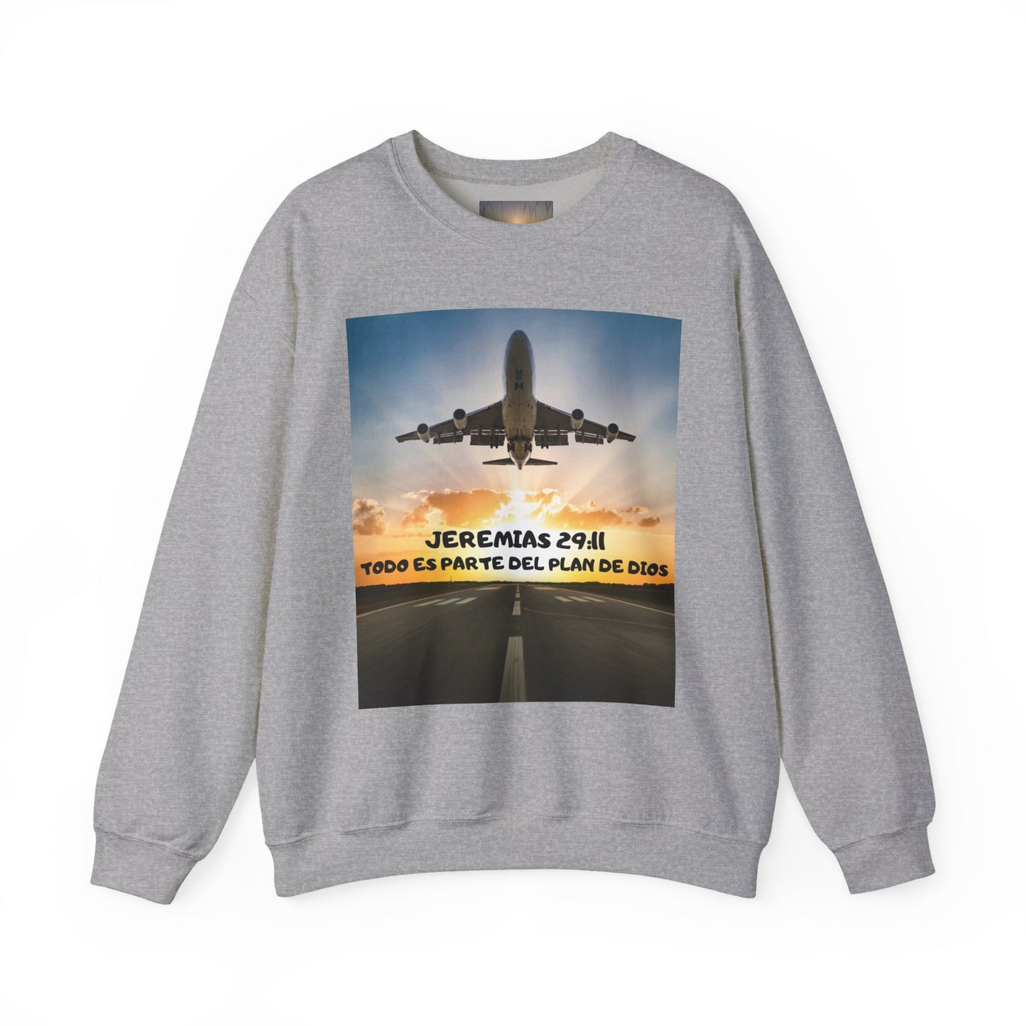 Christian Sweatshirt — Jeremías 29:11 & Mateo 28:20 Inspirational Crewneck
