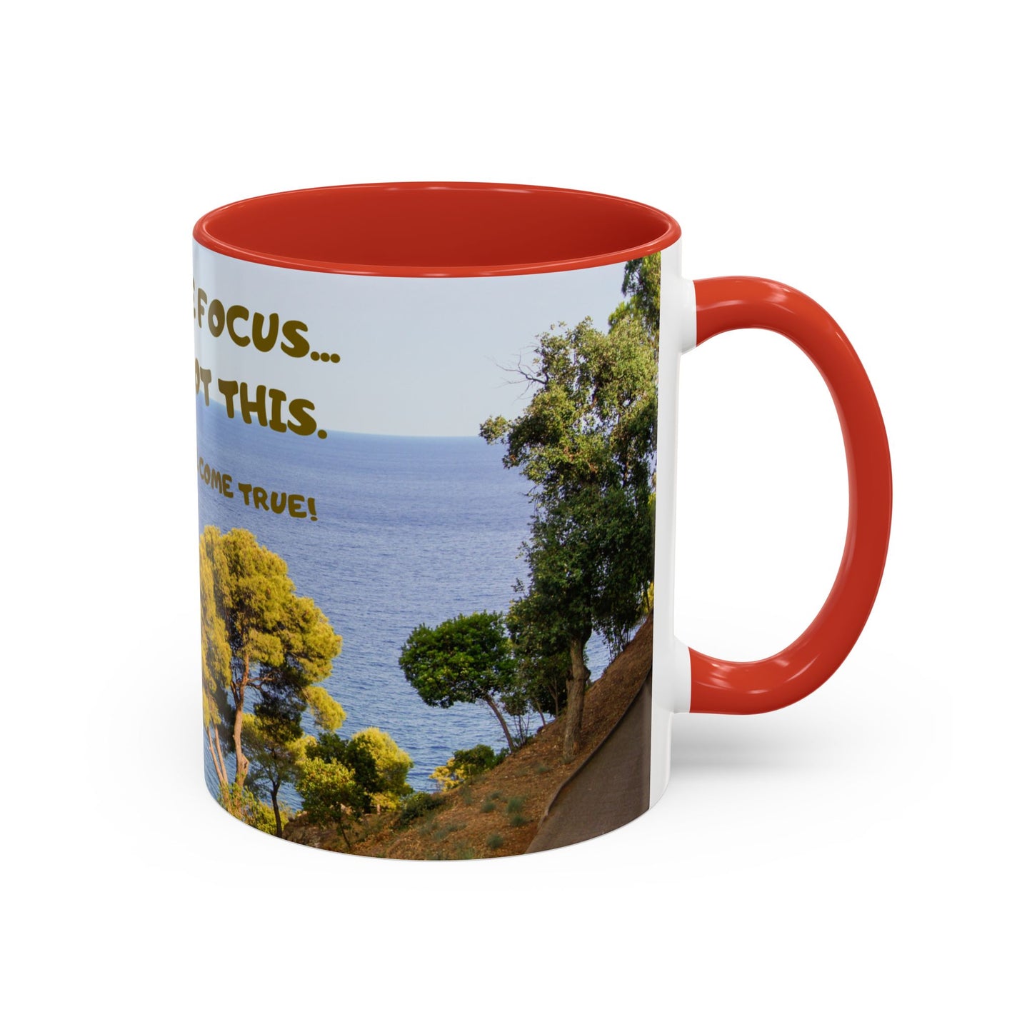 Inspirational Coastal Coffee Mug - "Don't Lose Focus... You've Got This" Accent Mug