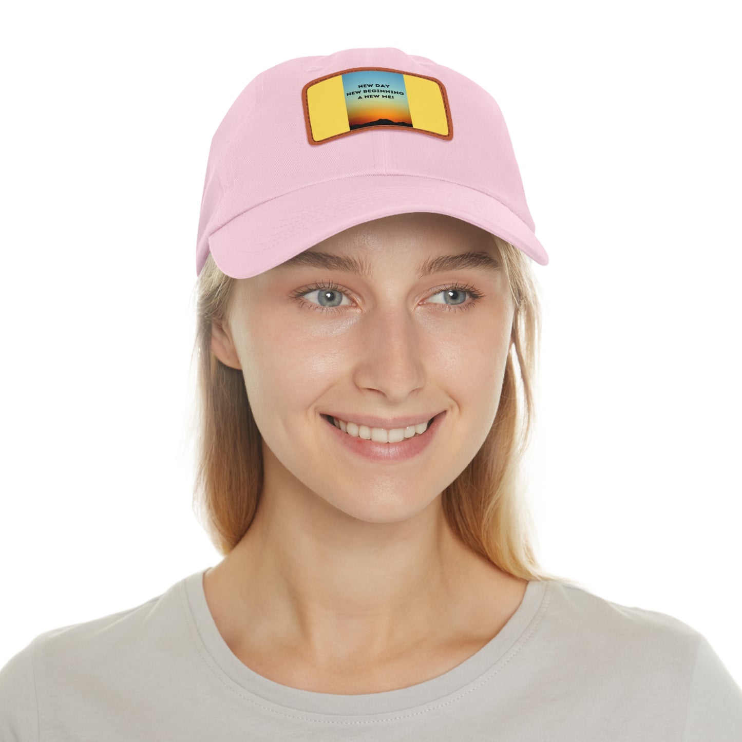 NEW DAY NEW BEGINNING A NEW ME Hat with Leather Patch (Rectangle)